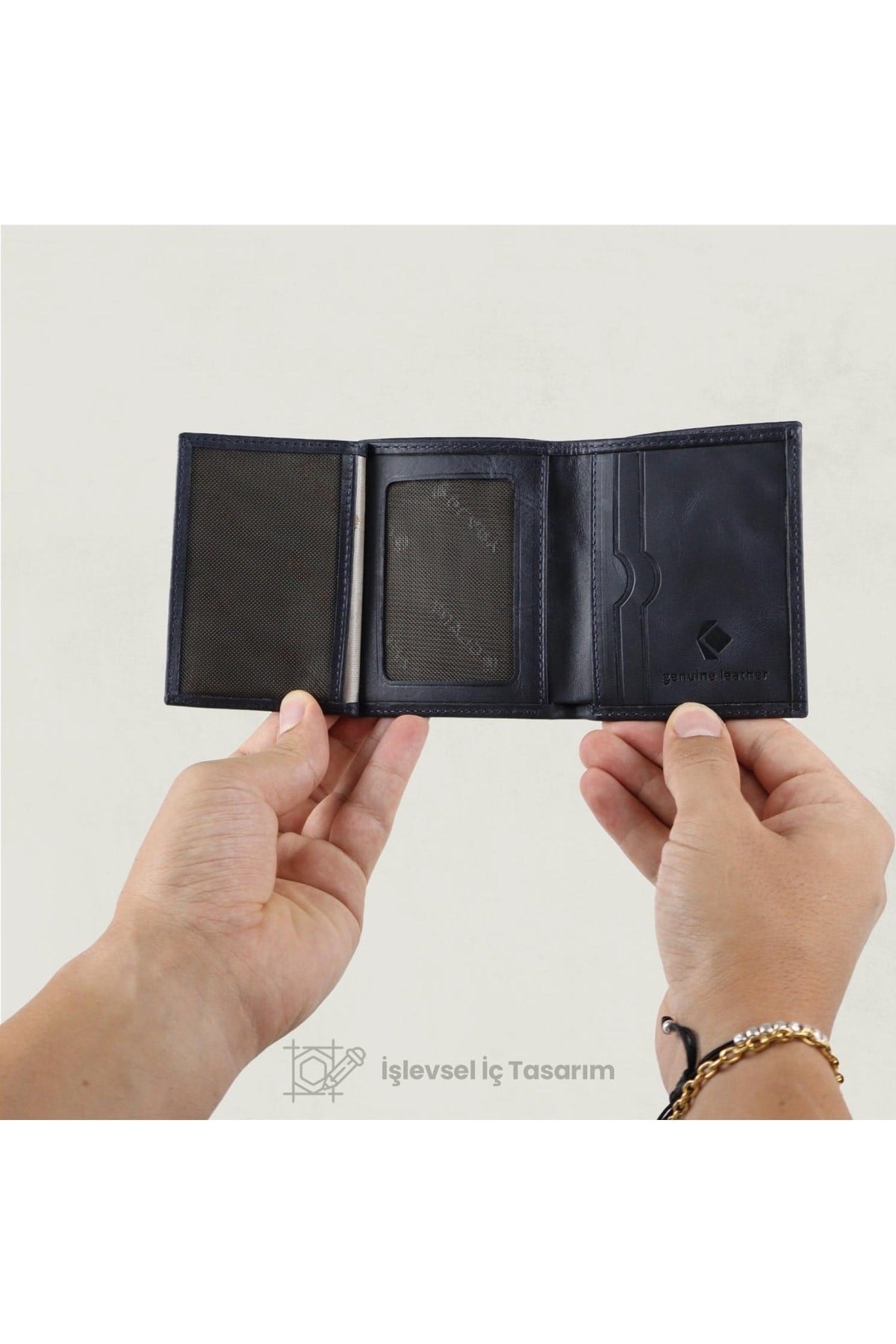 Gl300db 1.sınıf Kalite Hakiki Deri (genuine Leather) Portmone Erkek Cüzdan-lacivert
