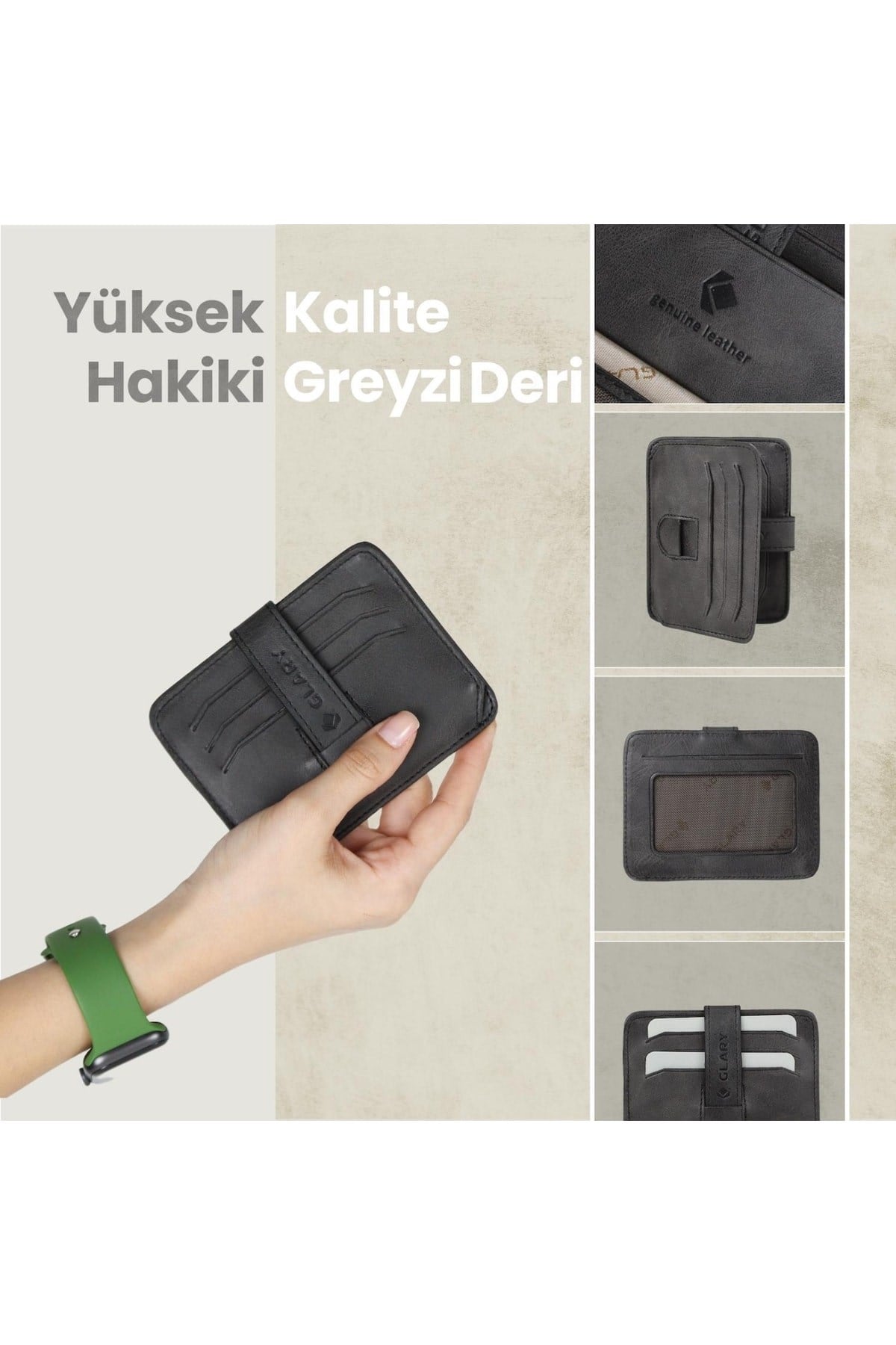 Gl400blc 1.sınıf Kalite Hakiki Deri (genuine Leather) Portmone Unisex Deri Kartlık Cüzdan-siya