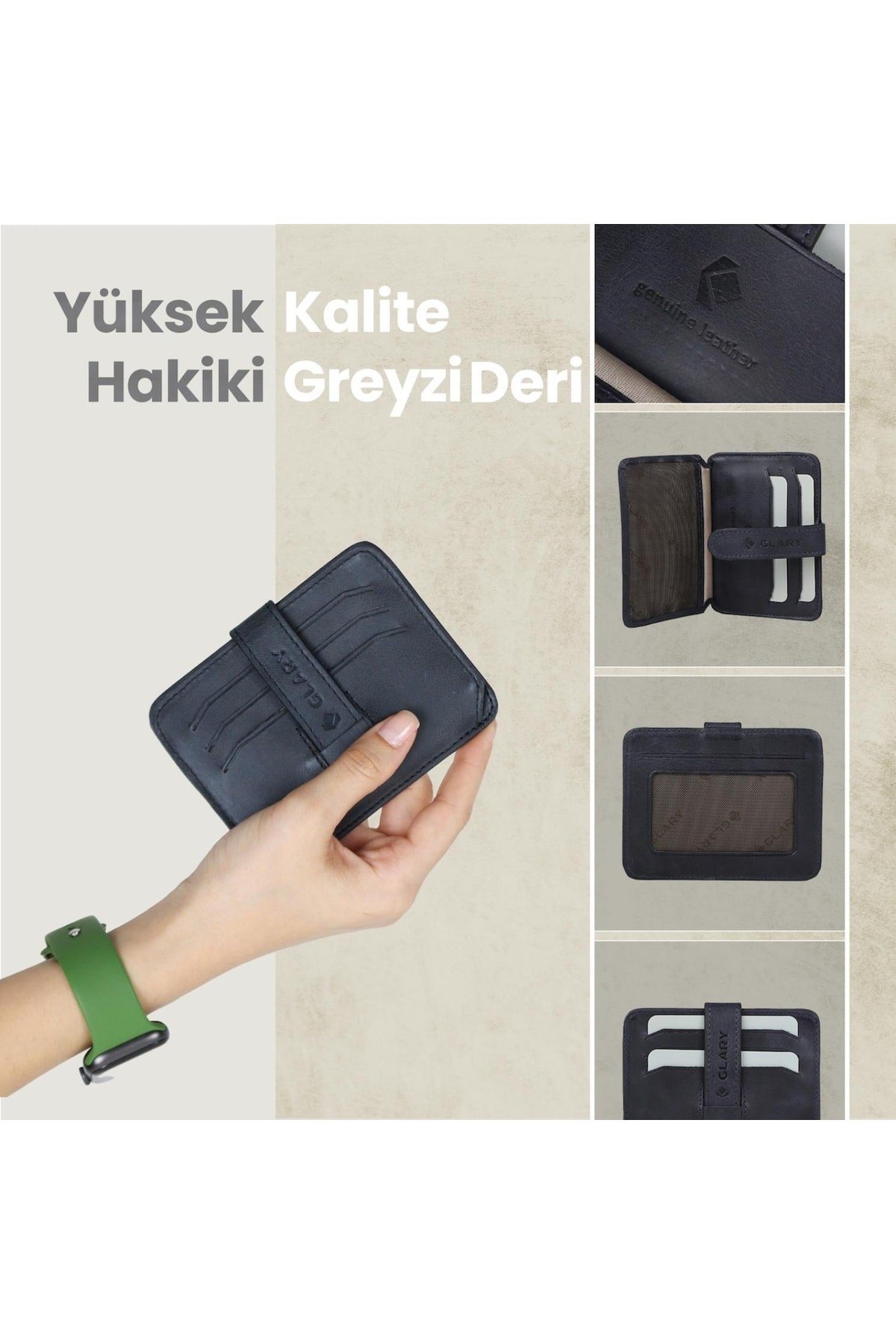 Gl400db 1.sınıf Kalite Hakiki Deri (genuine Leather) Portmone Unisex Deri Kartlık Cüzdan-laciv
