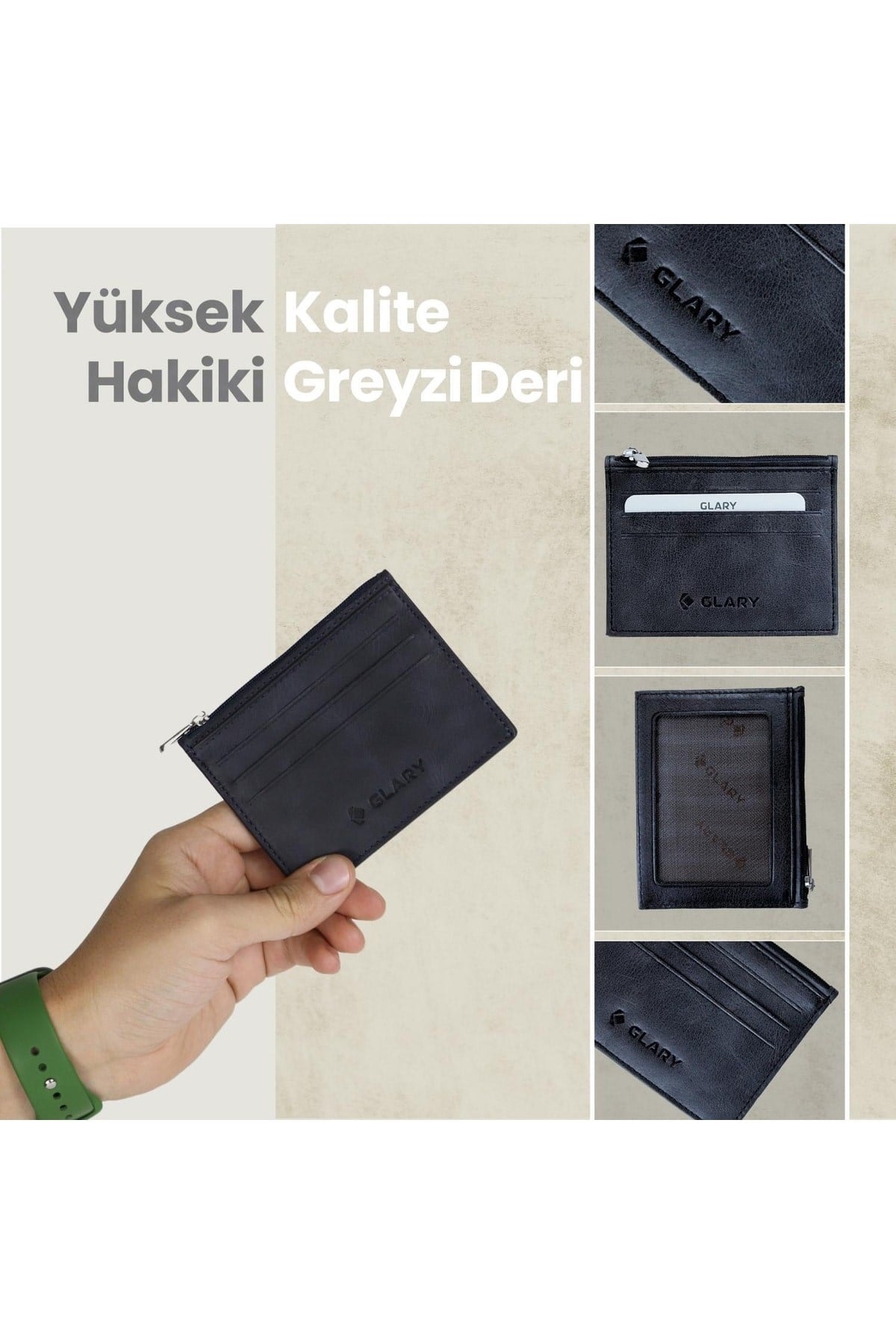 Gl401db 1.sınıf Kalite Hakiki Deri (genuine Leather) Portmone Unisex Deri Kartlık Cüzdan-laciv