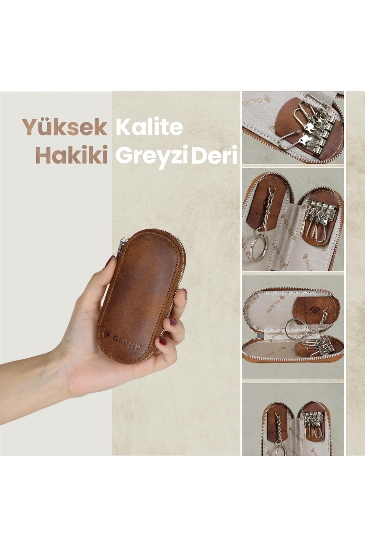 Gl500gng 1.sınıf Kalite Hakiki Deri (genuine Leather) Portmone Unisex Anahtarlık-taba
