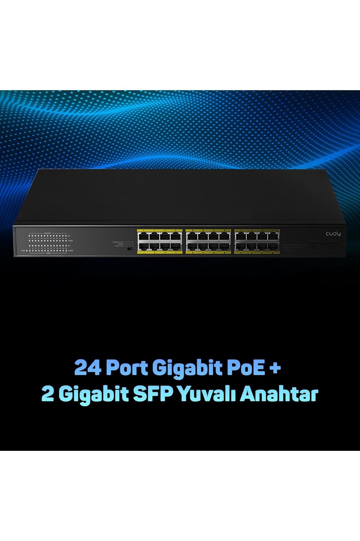 GS1028PS2 2 Port SFP, VLAN, CCTV, 24 Port Gigabit 300W PoE+ Metal Switch