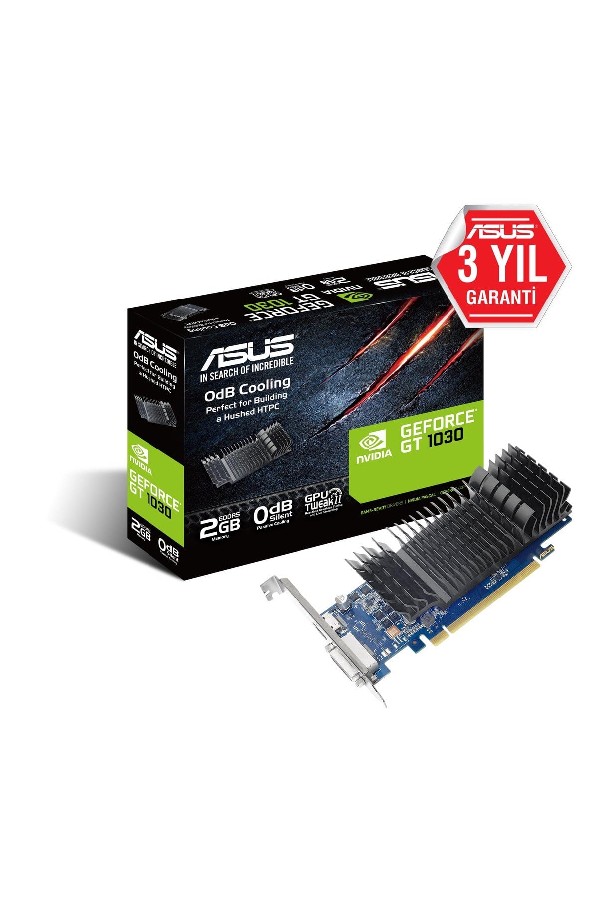 GT1030-SL-2G-BRK 2GB Geforce GT1030 GDDR5 64bit HDMI DVI 16x Ekran Kartı