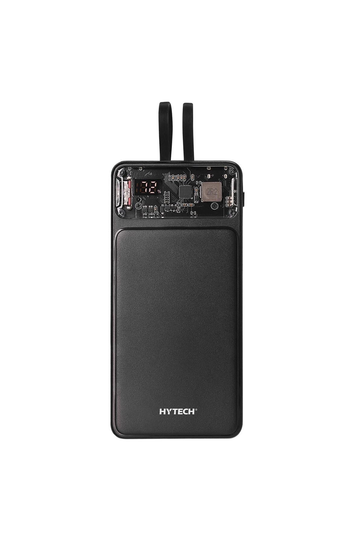 H120 10000mAh QC3.0 PD20W LCD Şeffaf 18W Siyah Taşınabilir Powerbank