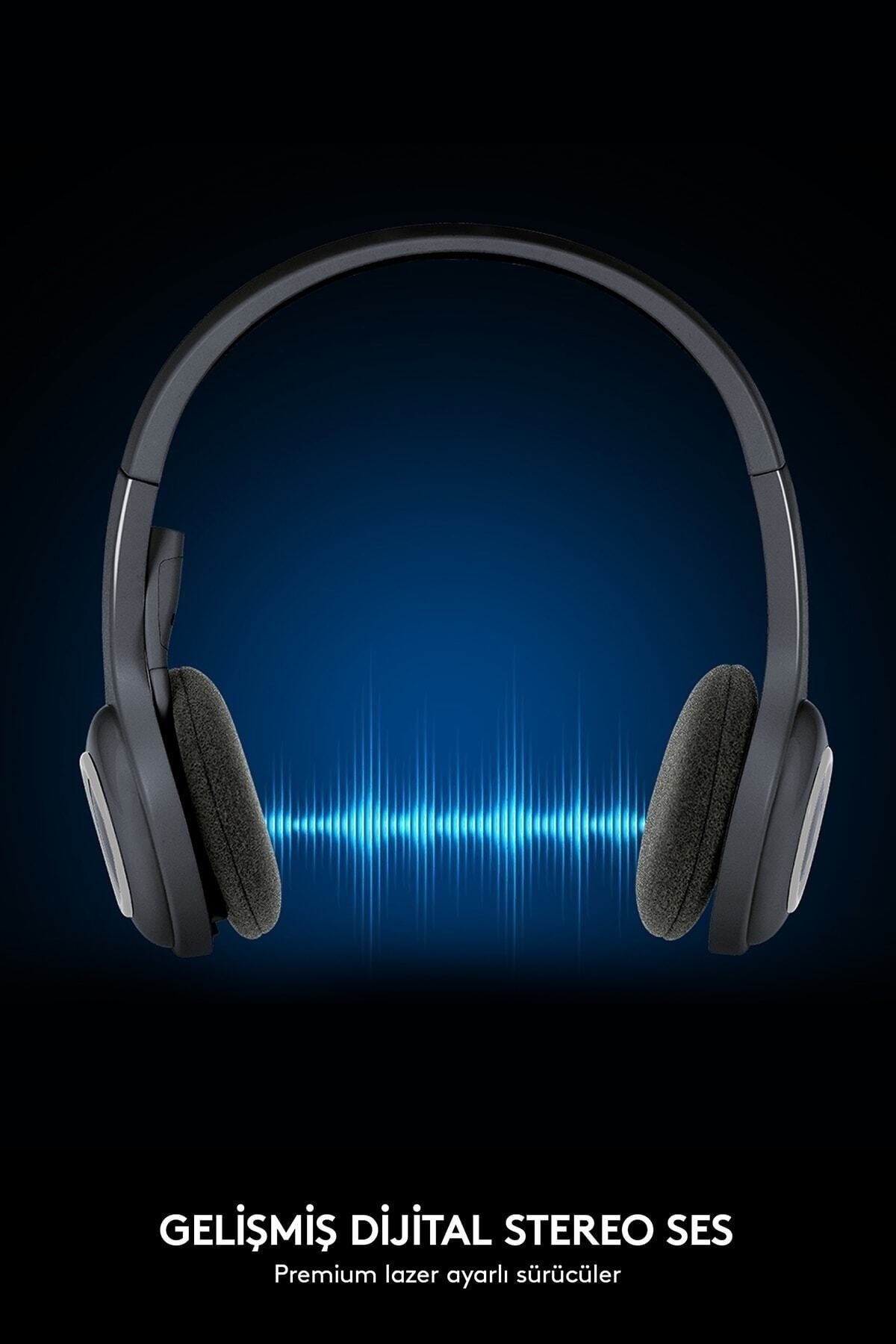 H600  Gürültü Önleyici Mikrofonlu Stereo Kablosuz Kulaklık - Siyah