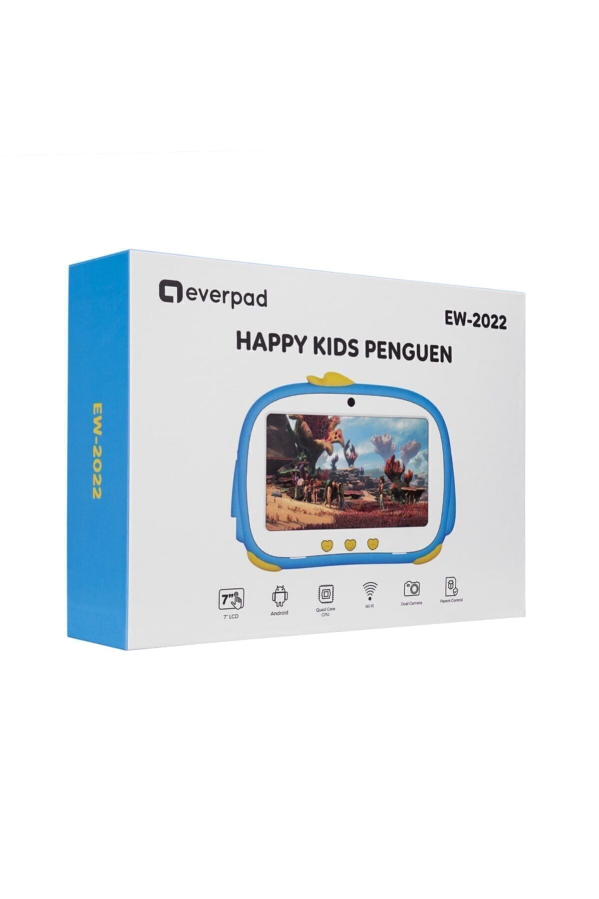 Happy Kıds Penguen Ew-2022 Wifi+bt Çift Kamera Mavi 7 Lcd Ekran 2gb 16gb And.10 Tablet Pc