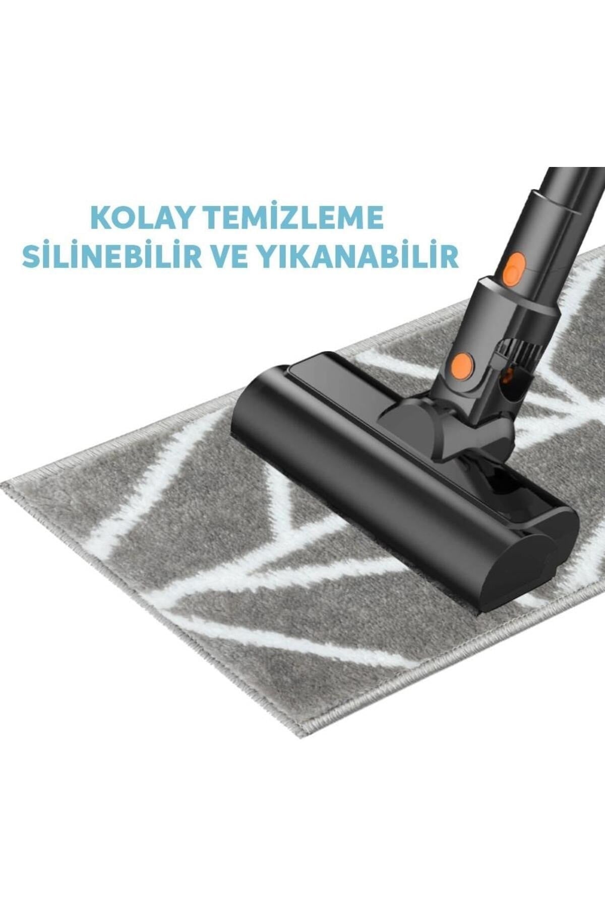 Home GH39A-GRYB Üçgen Desenli Kaydırmaz Tabanlı 13'lü Merdiven Halısı - Gri/Siyah