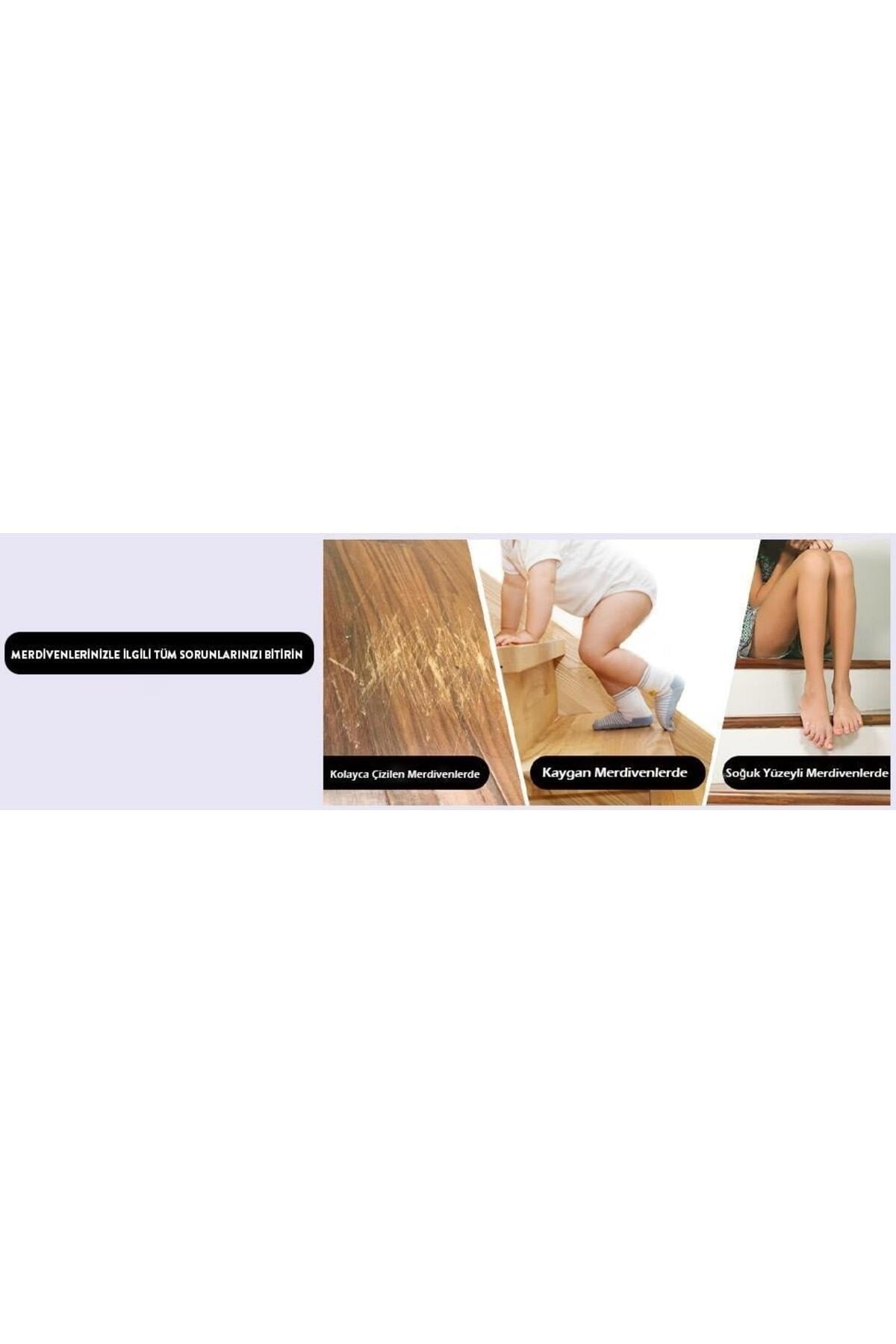 Home GH40A-WR Kare Desenli Kaydırmaz Tabanlı 13'lü Merdiven Halısı - Beyaz/Kırmızı