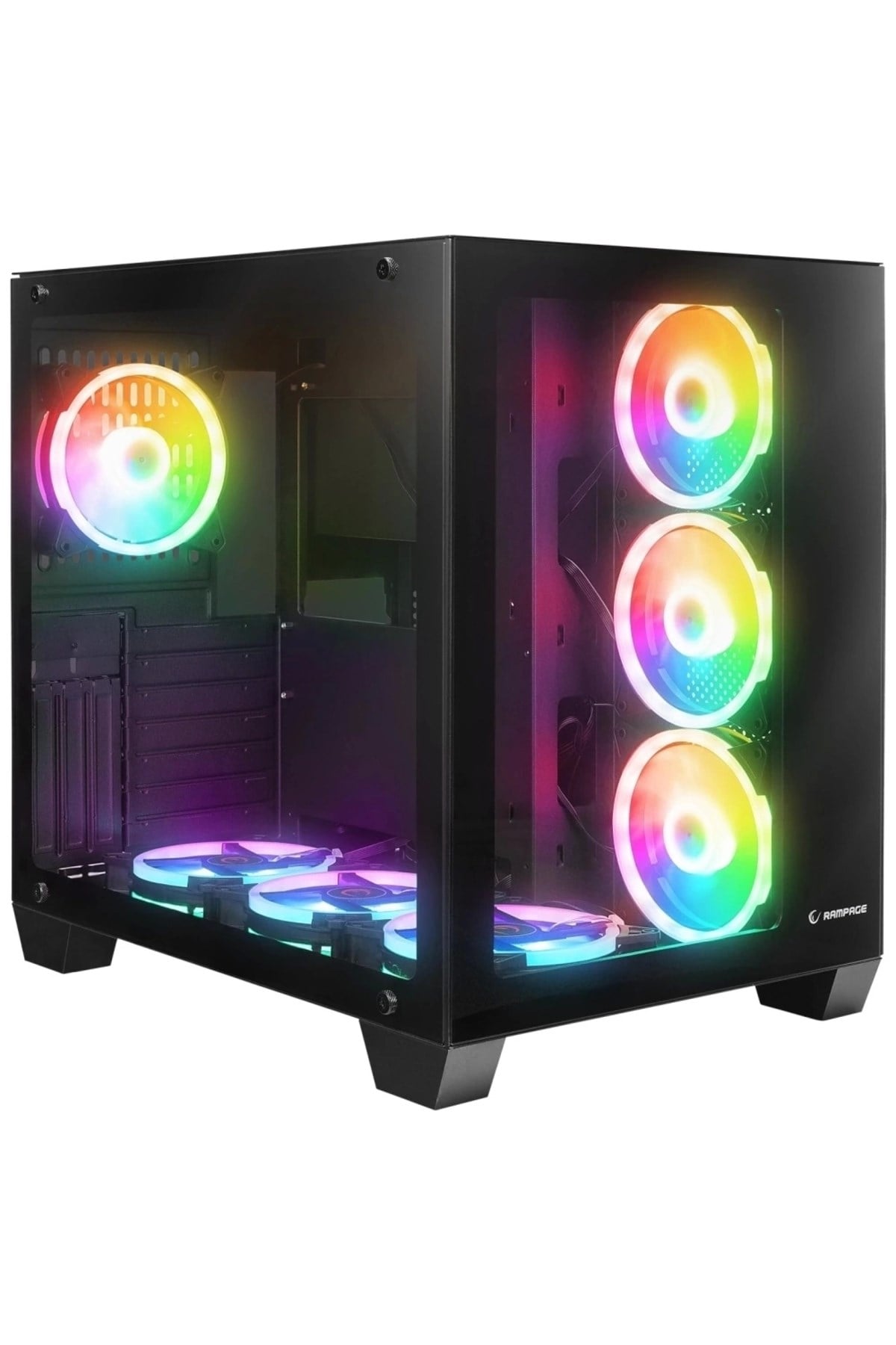 Icewave Siyah Temperli Camlı Mid-t Gaming Oyuncu Kasası
