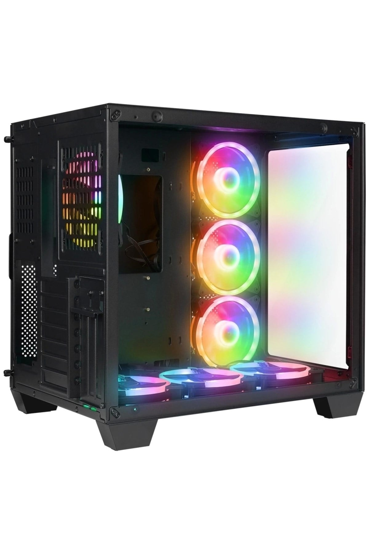 Icewave Siyah Temperli Camlı Mid-t Gaming Oyuncu Kasası