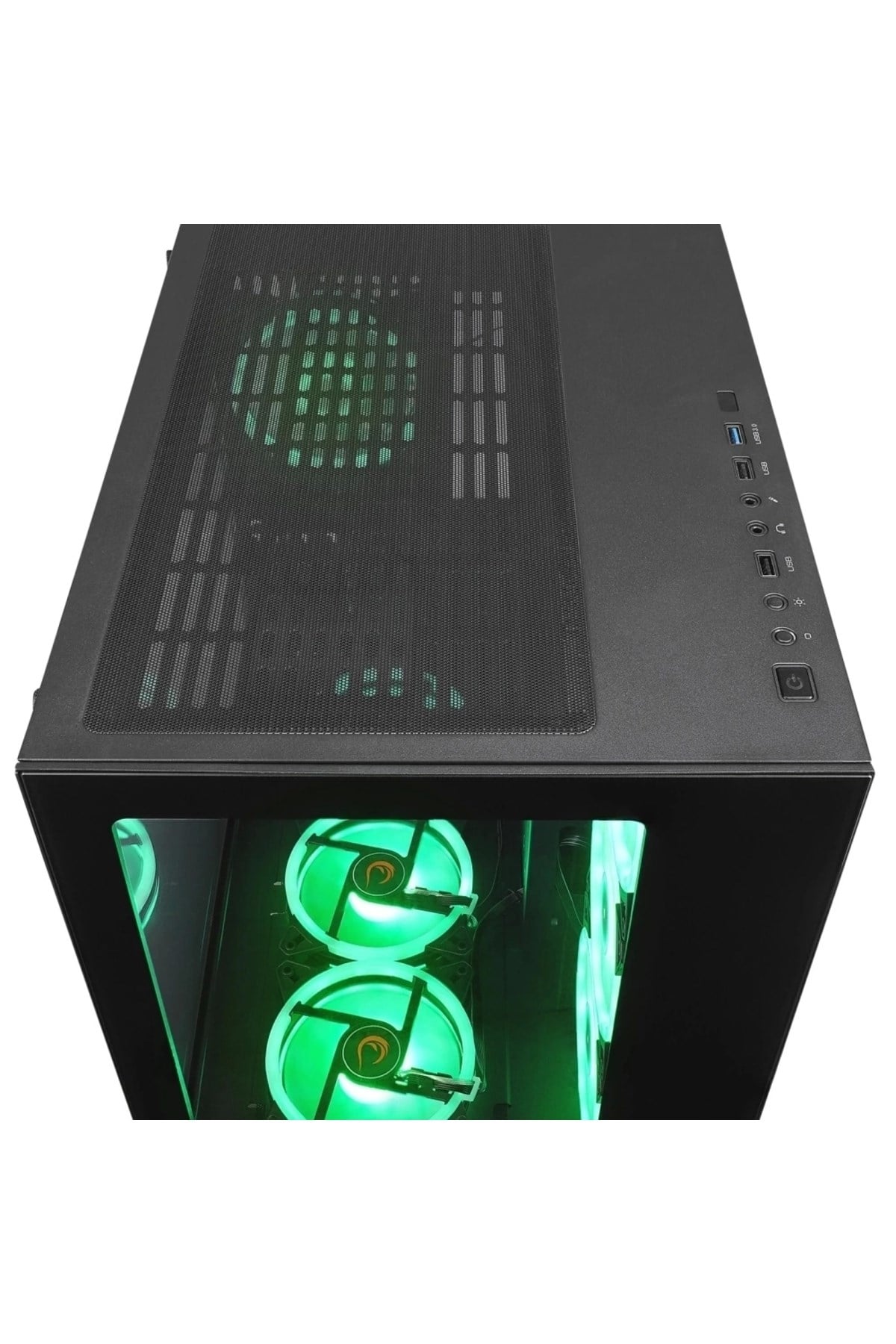 Icewave Siyah Temperli Camlı Mid-t Gaming Oyuncu Kasası