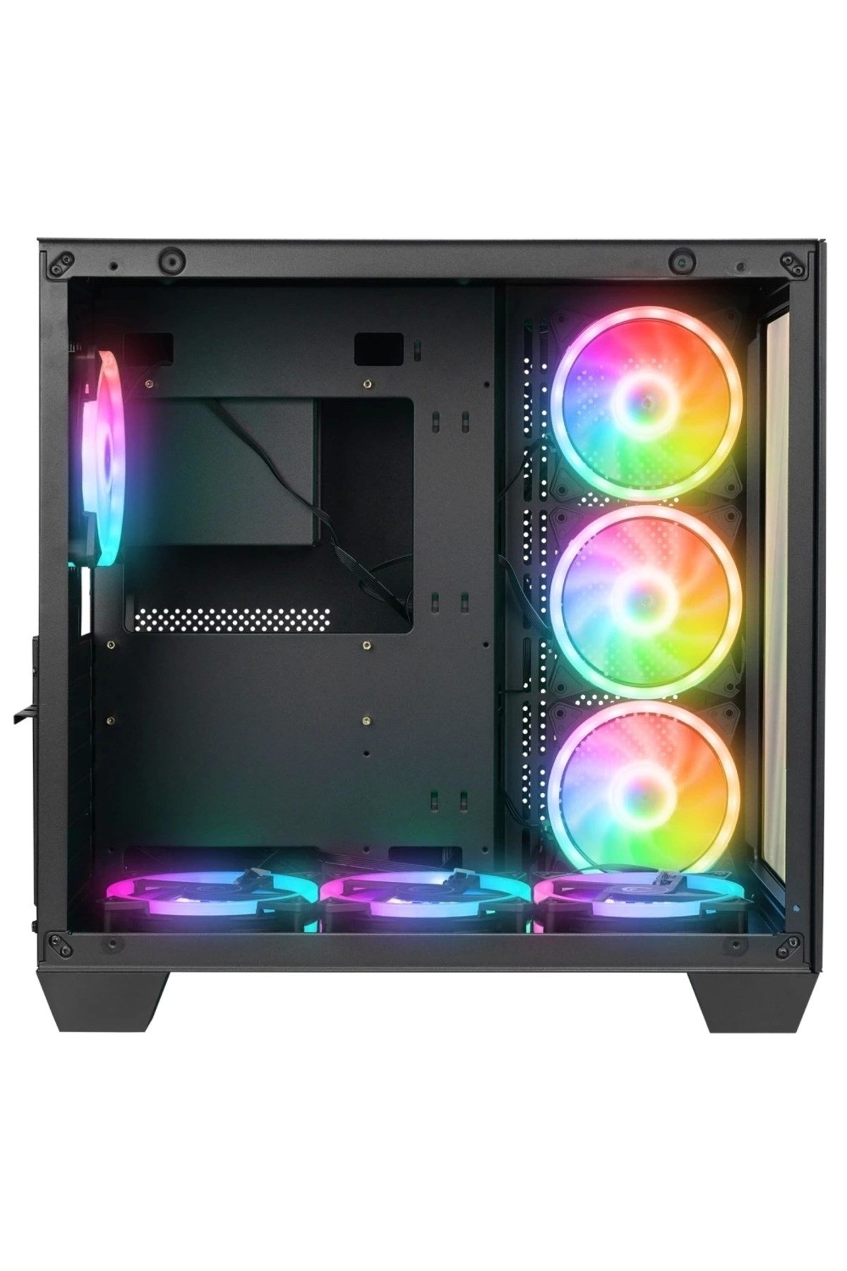 Icewave Siyah Temperli Camlı Mid-t Gaming Oyuncu Kasası