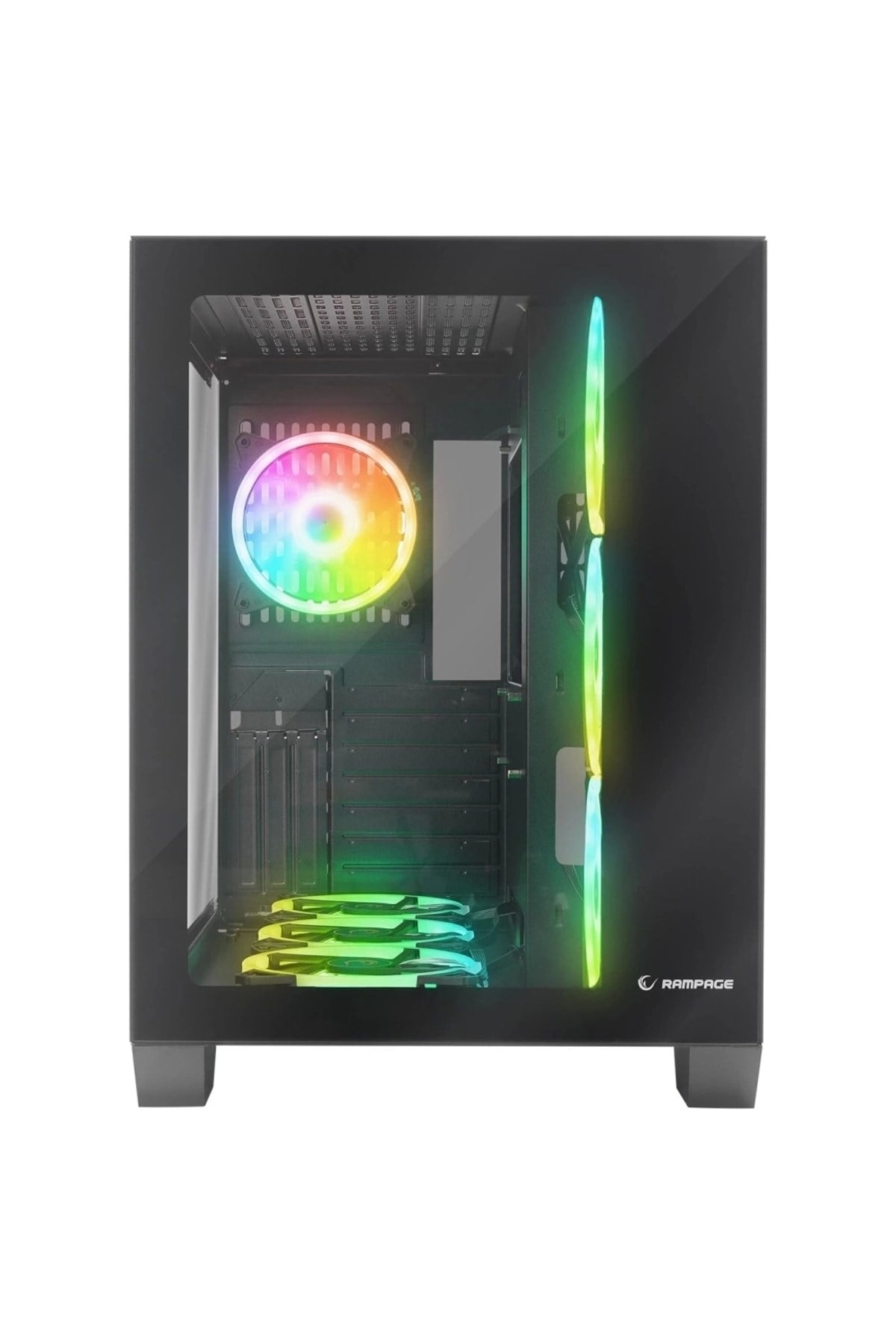 Icewave Siyah Temperli Camlı Mid-t Gaming Oyuncu Kasası