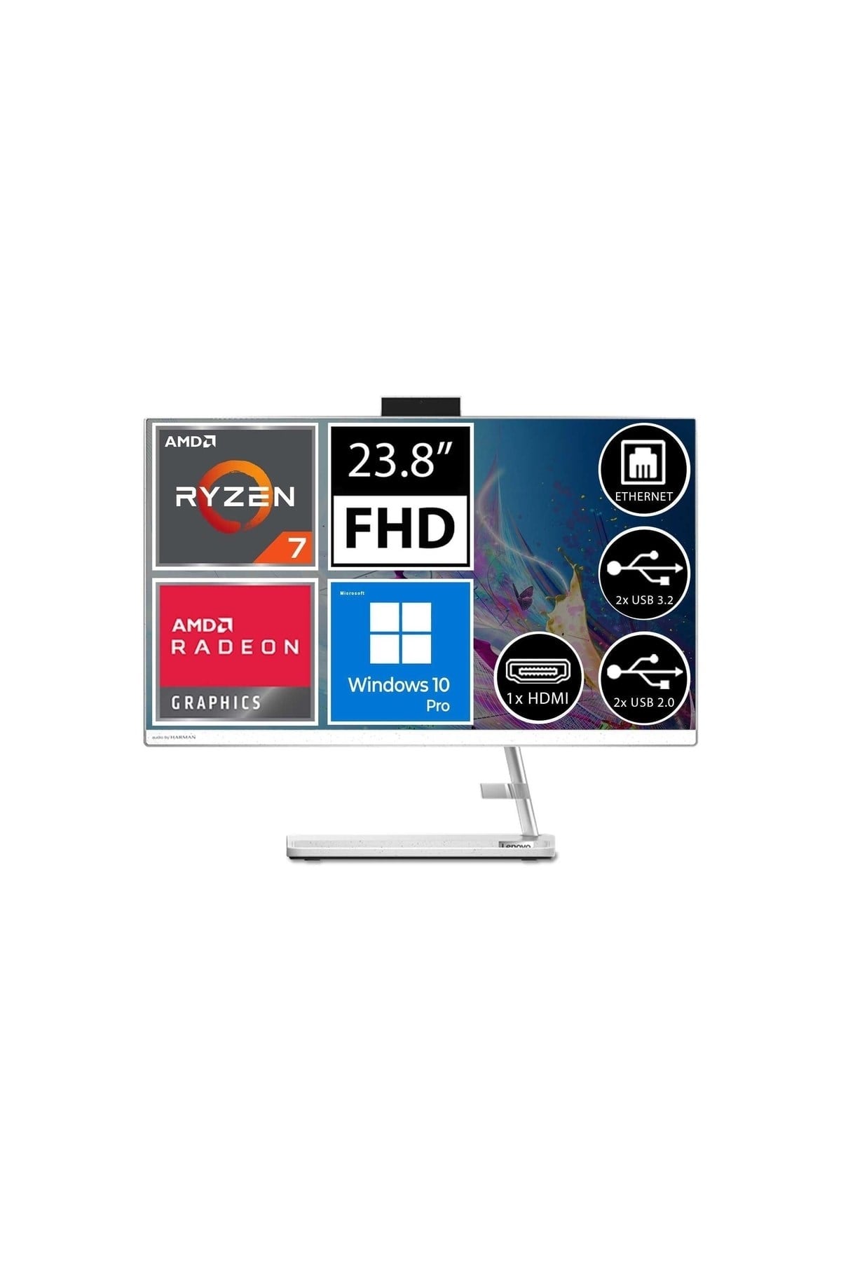 Ideacentre 3 F0g100k7tx09 Ryzen7 5700u 8gb 512ssd 23.8