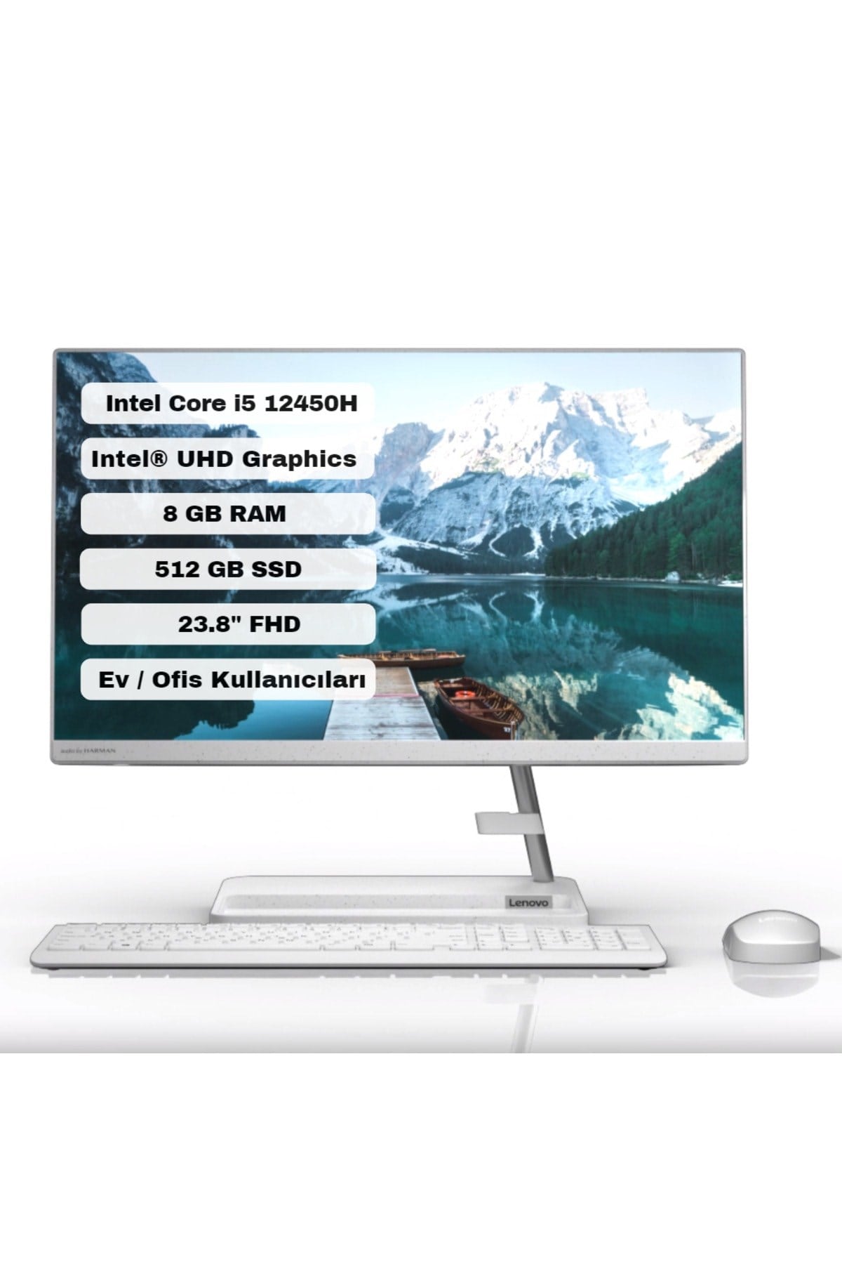 IdeaCentre AIO 3 24IAP7 Intel Core i5 12450H 8GB 512GB SSD Freedos 23.8