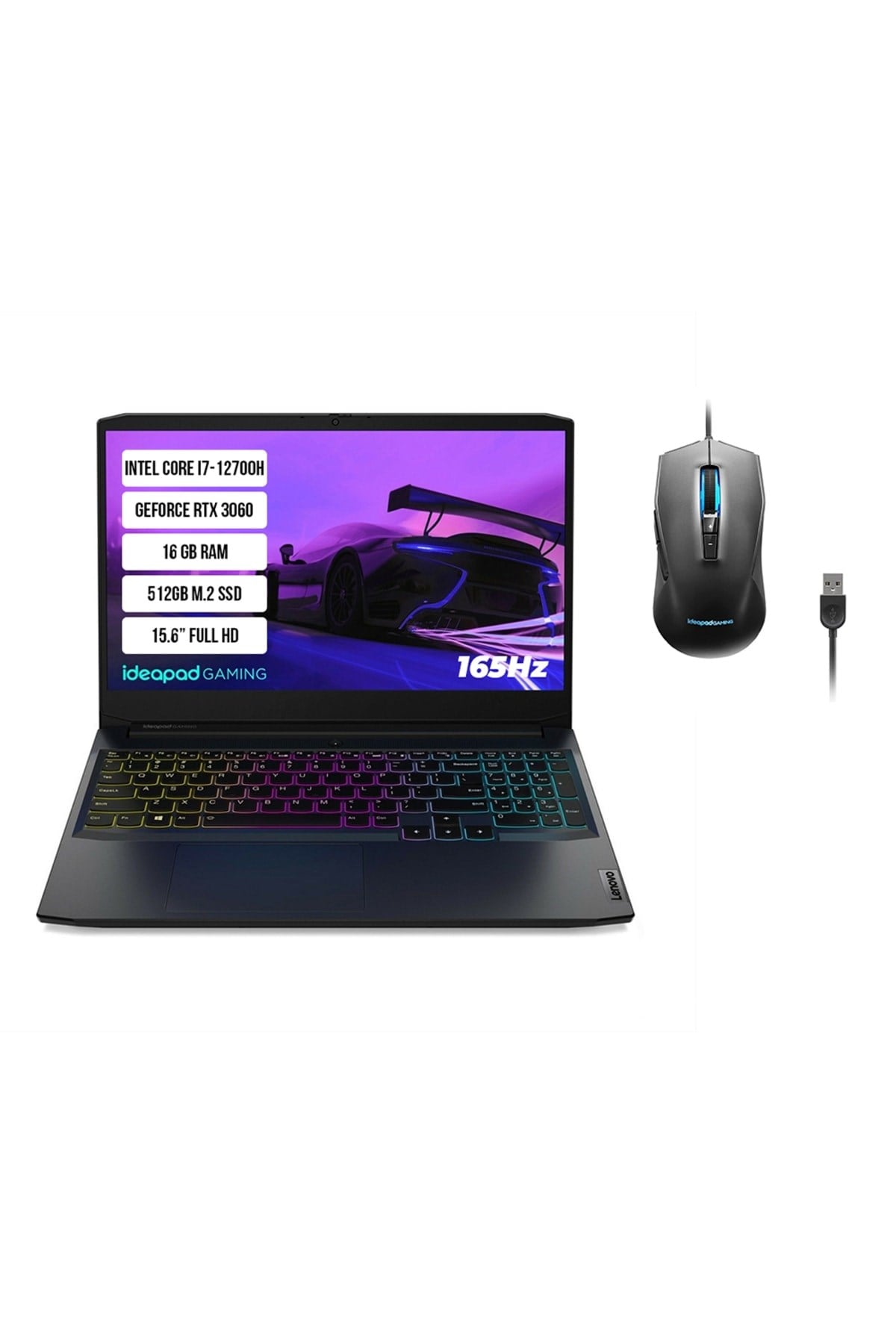 Ideapad Gaming 3 15ıah7 82s900twtx Intel Core I7 12700h 16gb 512gb Rtx3060 15.6