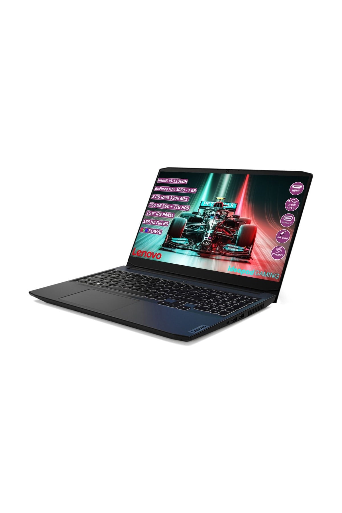 Ideapad Gaming 3 15ıhu6 I5 11300h 8gb 256gb Ssd 1tb Hdd Rtx 3050 Freedos 15.6
