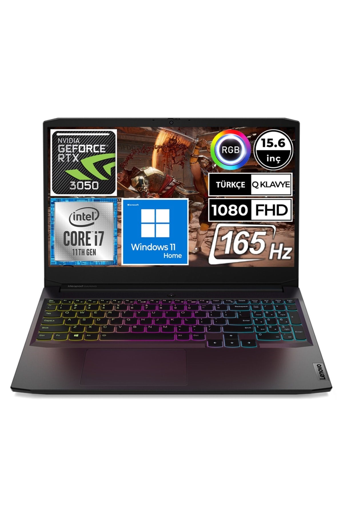 Ideapad Gaming 3 82k100chtx02 I7-11370h 32gb 512ssd Rtx3050 15.6
