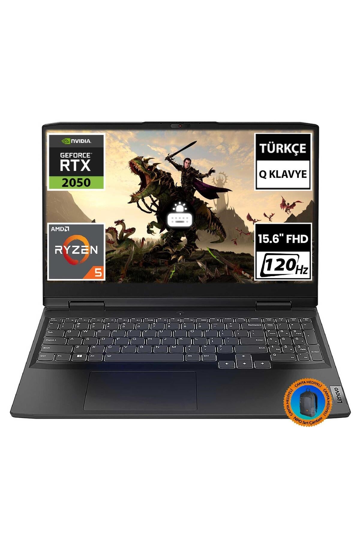 IdeaPad Gaming 3 82SB00SBTX14 Ryzen5 7535HS 64GB 512SSD+1TBSSD RTX2050 15.6