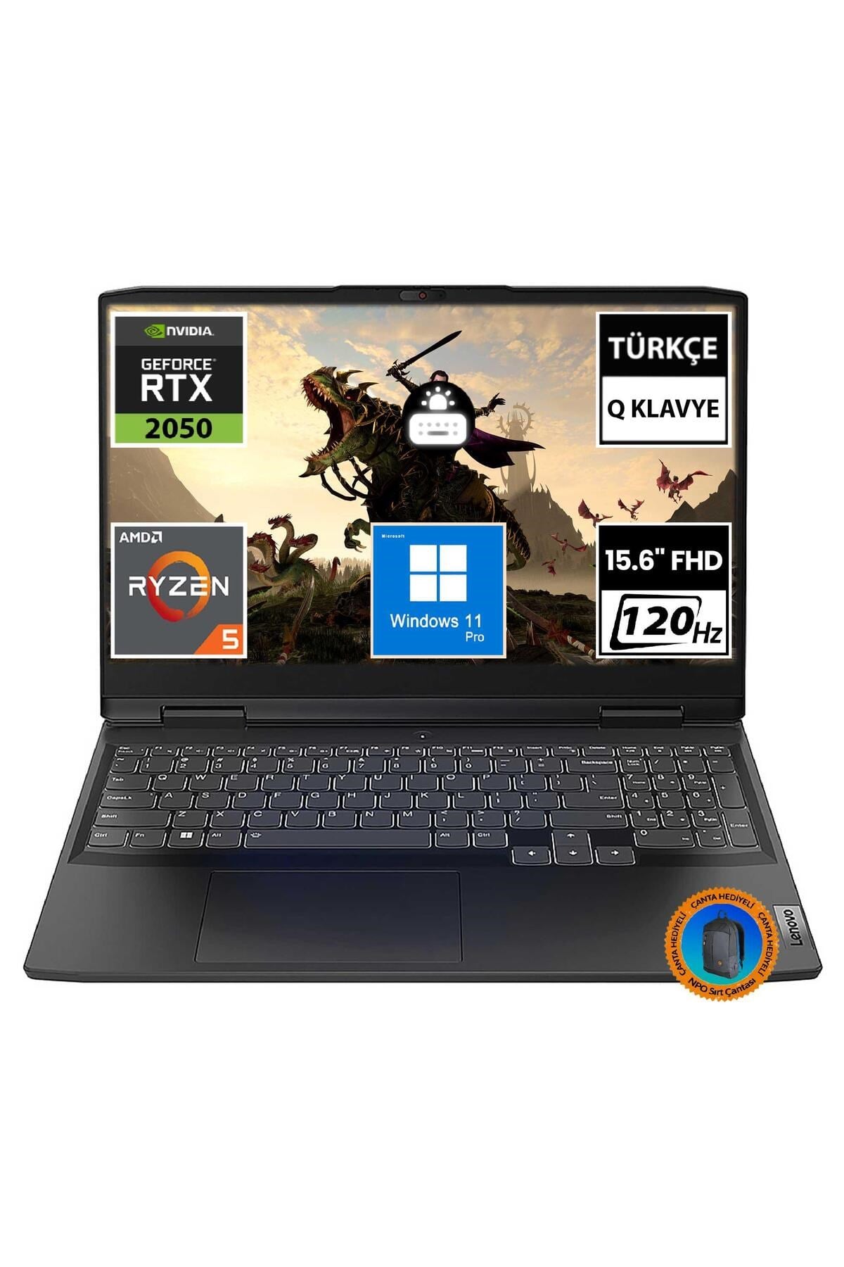 IdeaPad Gaming 3 82SB00SBTX19 Ryzen5 7535HS 64GB 512SSD RTX2050 15.6
