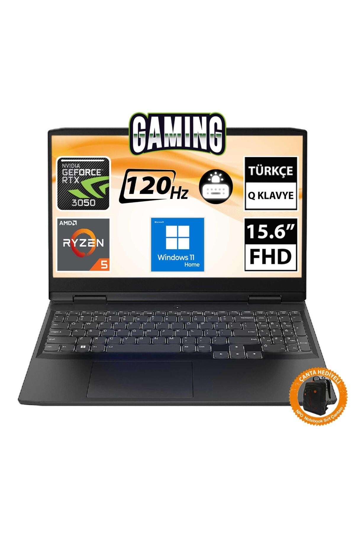 IdeaPad Gaming 3 82SB00UETR09 Ryzen5 6600H 32GB 512SSD+1TBSSD RTX3050 15.6