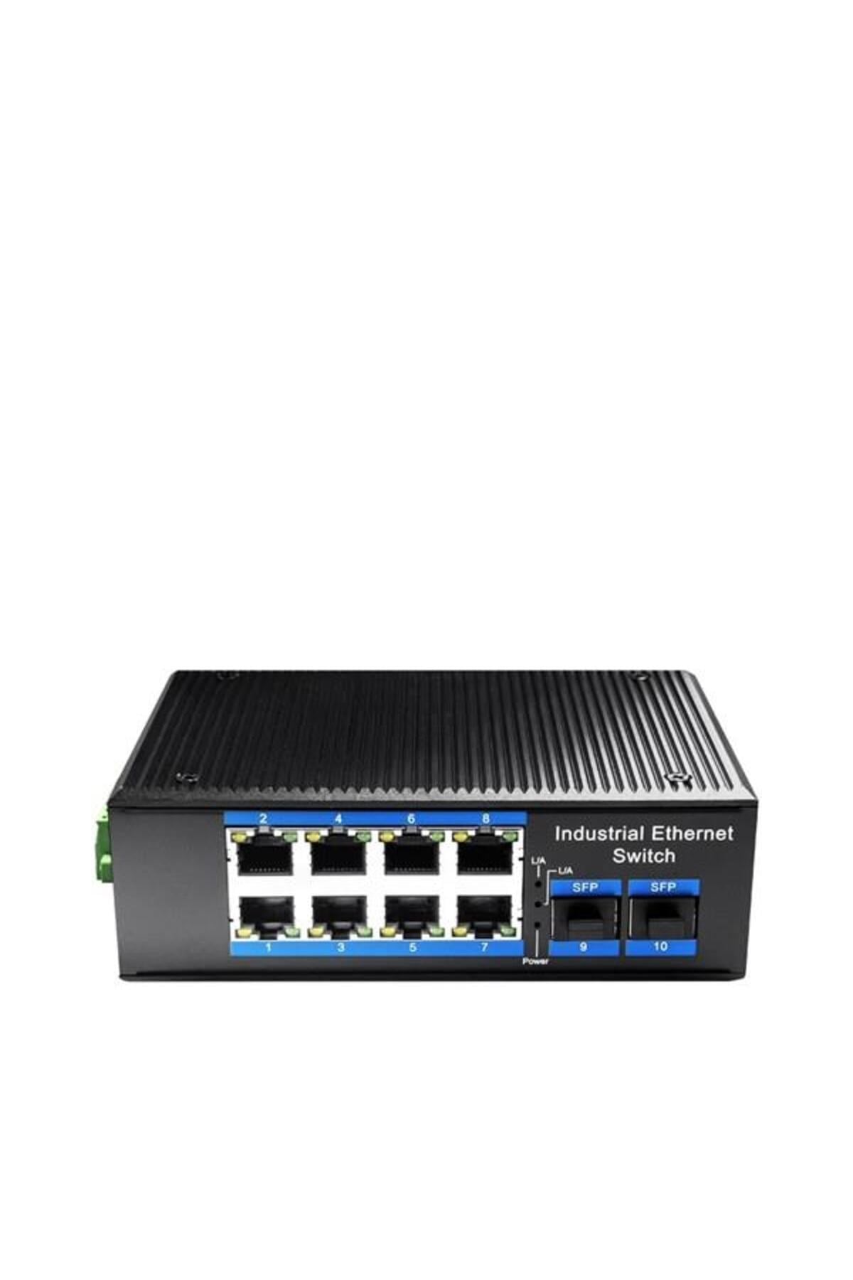 IG1008S2P 8 Port Gigabit 2-SFP 240w Full PoE Endüstriyel Yönetilemez Switch