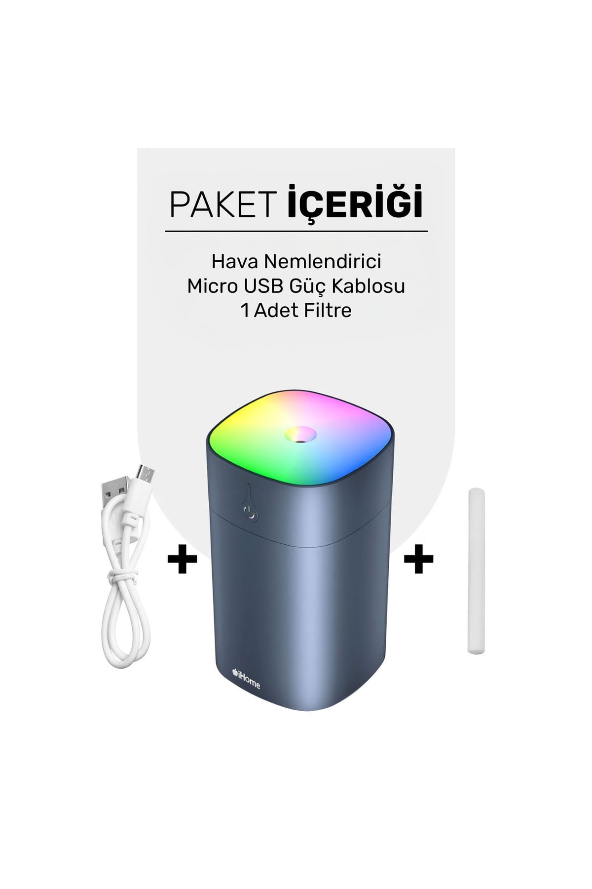 iHome 400ml RGB Renkli Aromaterapi Difüzör ve Ultrasonik Hava Nemlendirici Buhar Makinesi