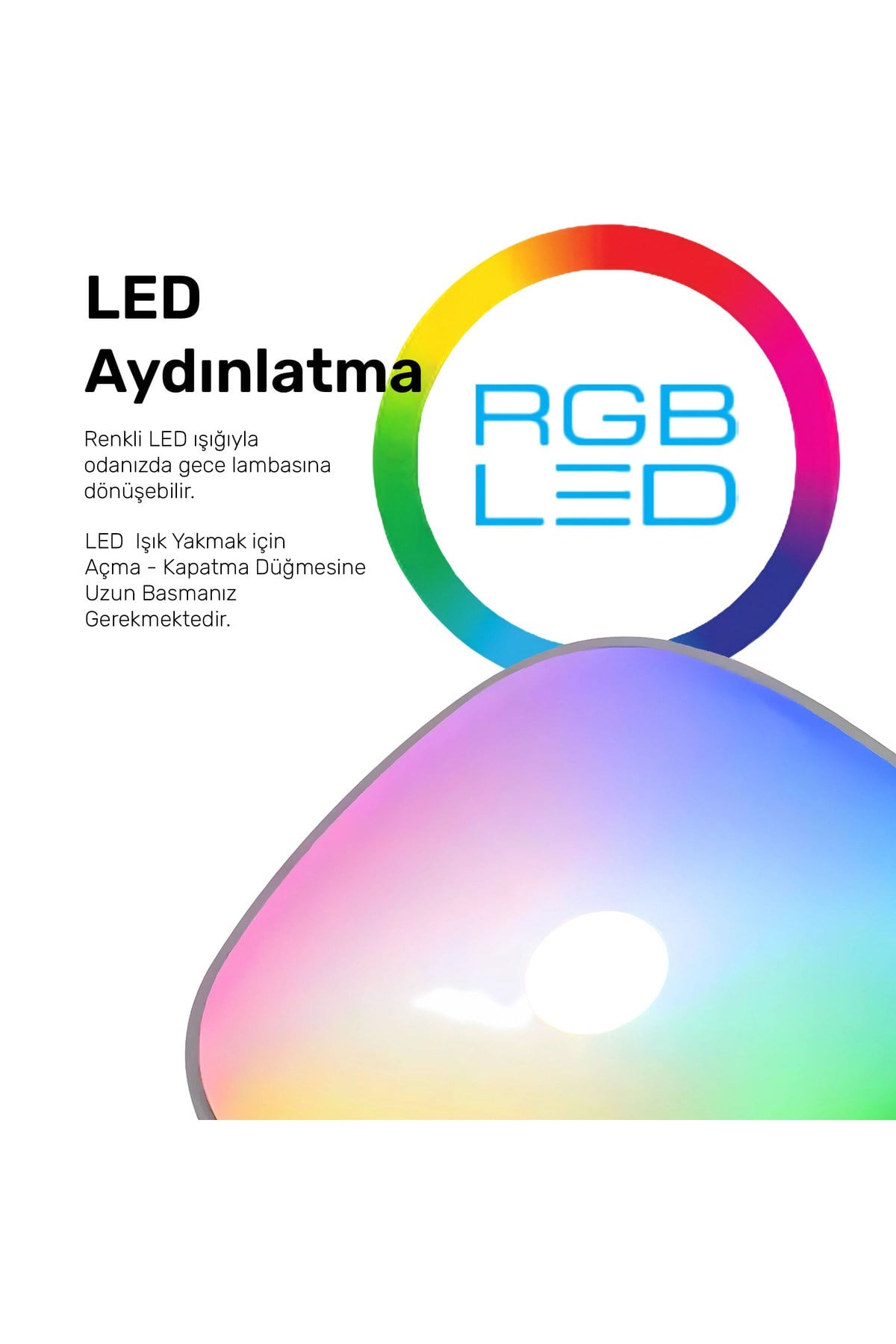 iHome 400ml RGB Renkli Aromaterapi Difüzör ve Ultrasonik Hava Nemlendirici Buhar Makinesi