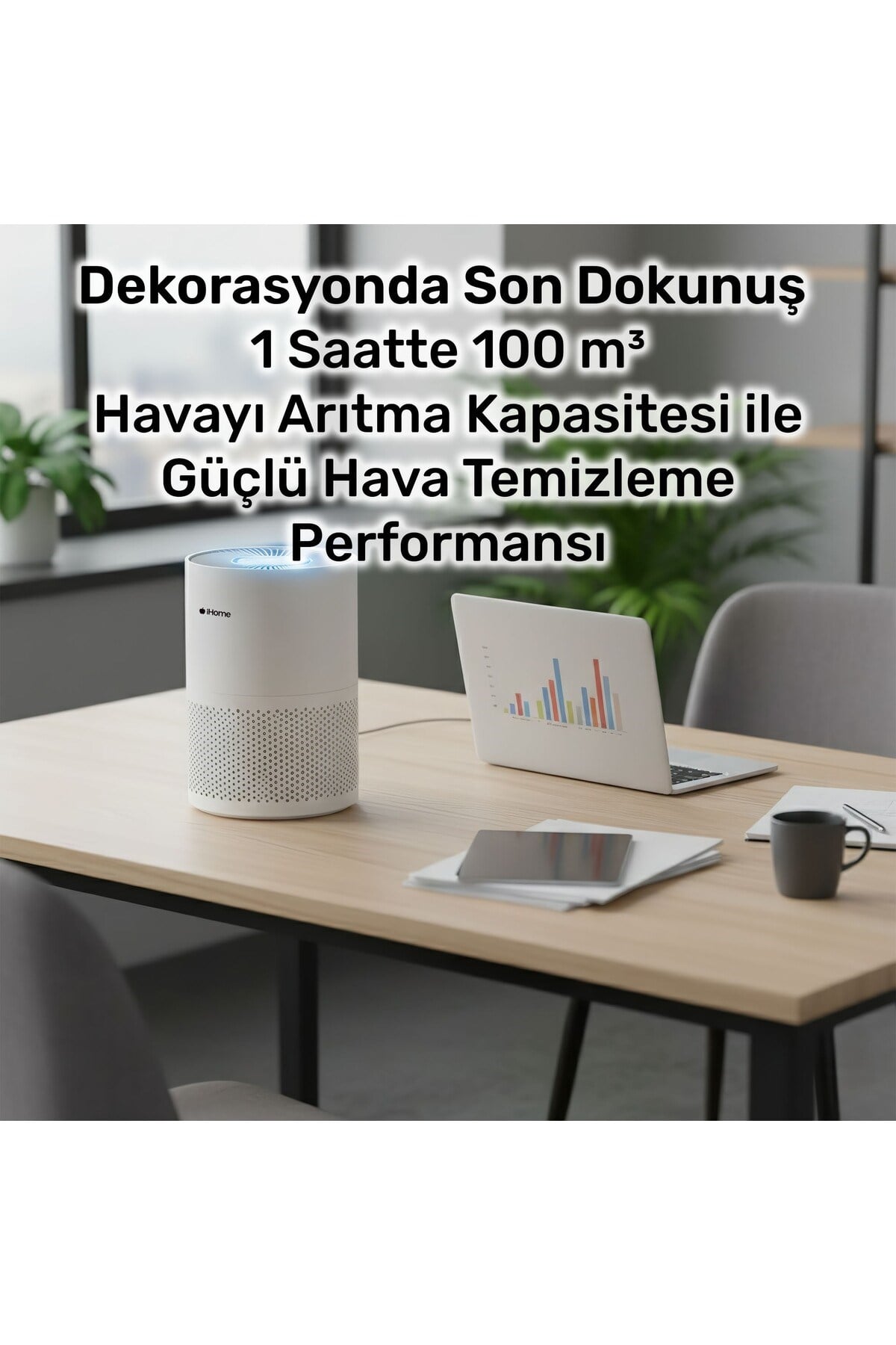 iHome ARP1 Hepa-Aktif Karbon Filtreli 100m3/h Işıklı Ultra Sessiz Air Purifier Hava Temizleyici