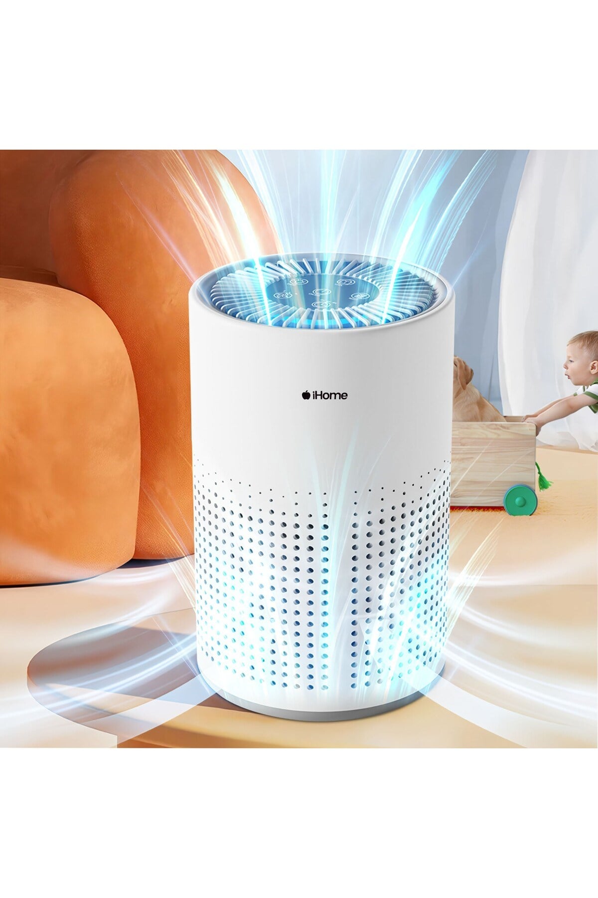iHome ARP1 Hepa-Aktif Karbon Filtreli 100m3/h Işıklı Ultra Sessiz Air Purifier Hava Temizleyici