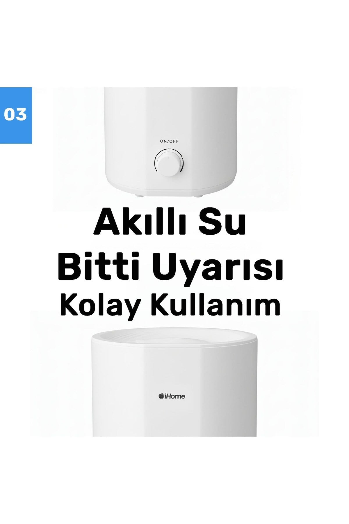 iHome11 2500ml Ayarlanabilir Aromaterapi Difüzör Ultrasonik Hava Nemlendirici Buhar Makinesi