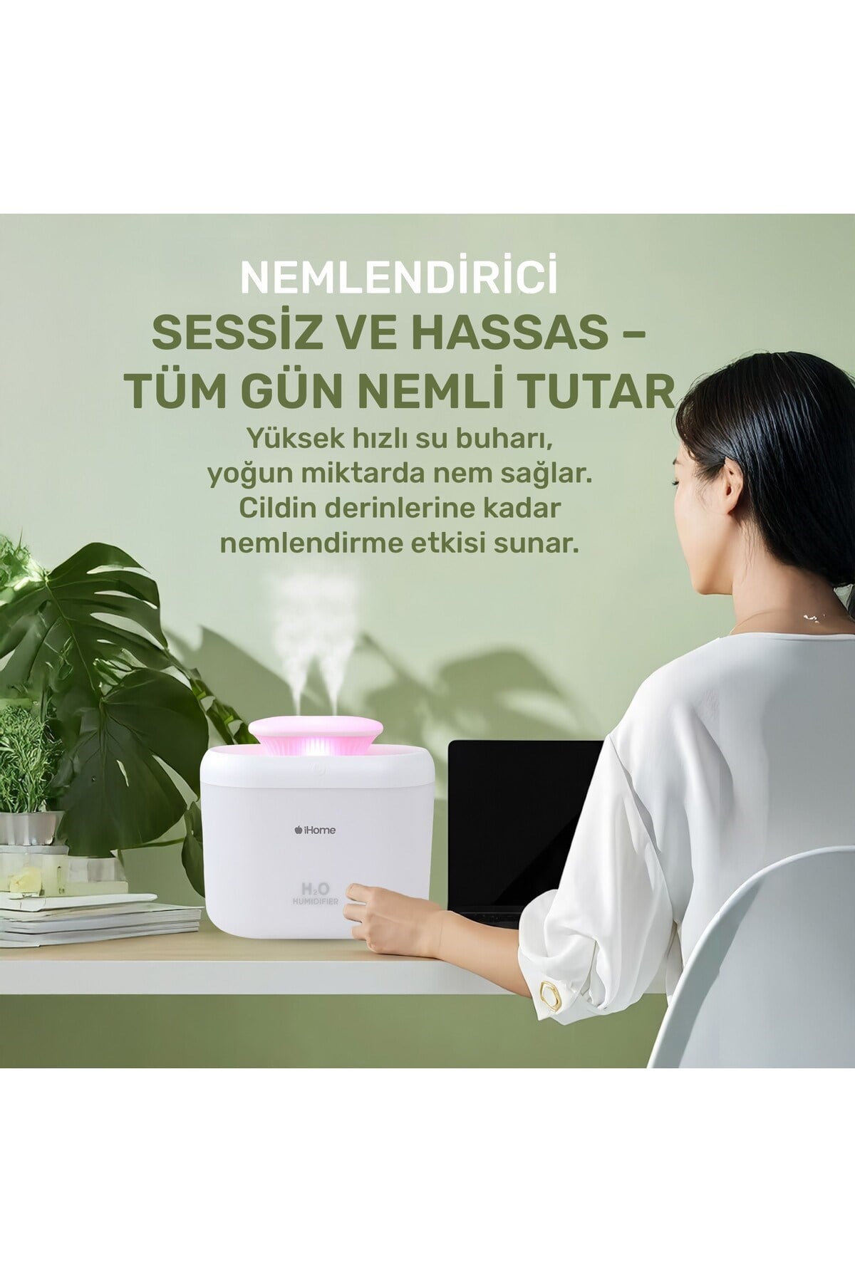 iHome14 RGB Renkli 3300ml Aromaterapi Difüzör Ultrasonik Hava Nemlendirici Buhar Makinesi