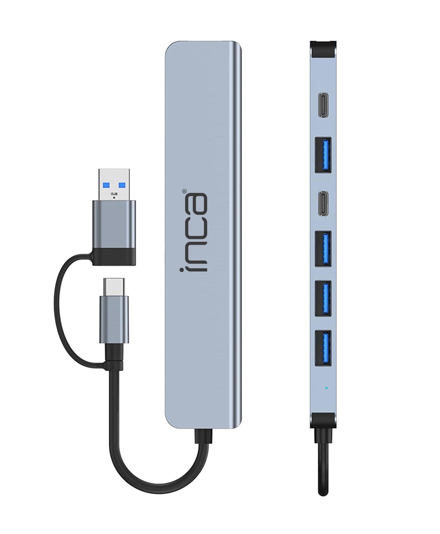 INCA IUTP-7T 7 Port X5 USB 3.0 + 2 Type-C Aluminyum Çoklayıcı