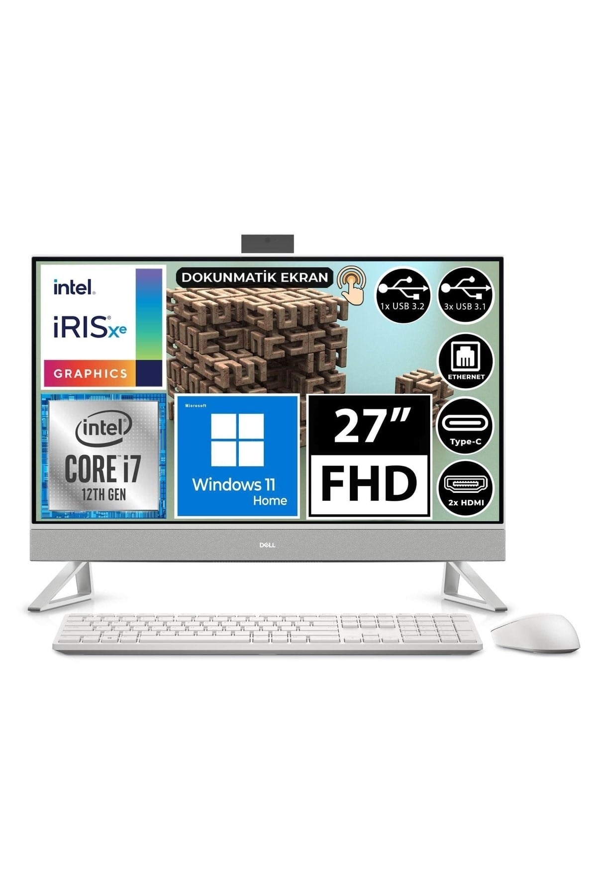Inspiron 7710 I7710aıo1200 I7-1255u 8gb 1tb+512ssd 27