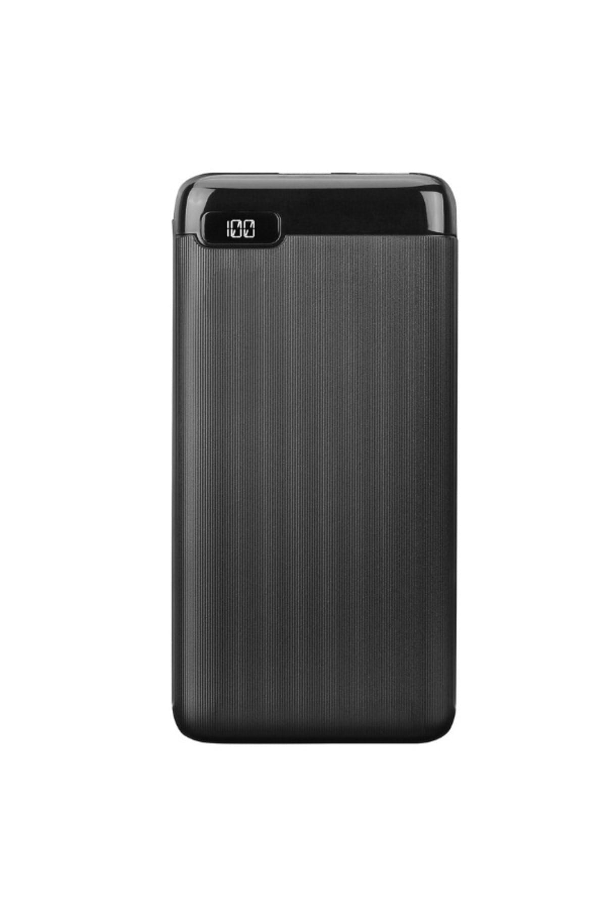 Ip-K11 10000Mah 2*Usb Micro+Type-C Siyah Lcd Ekranlı Taşınabilir Pil Şarj Cihazı