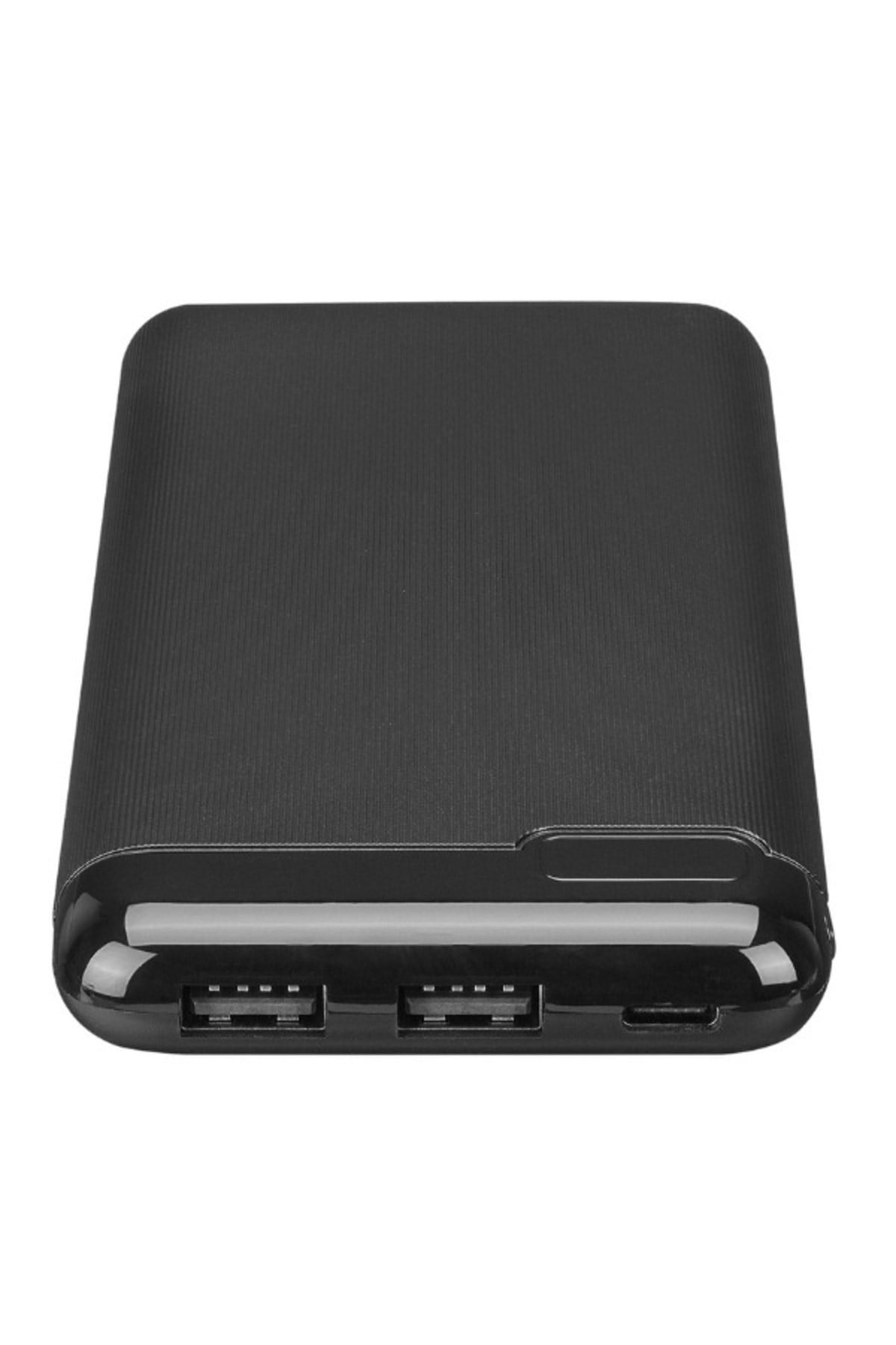 Ip-K11 10000Mah 2*Usb Micro+Type-C Siyah Lcd Ekranlı Taşınabilir Pil Şarj Cihazı