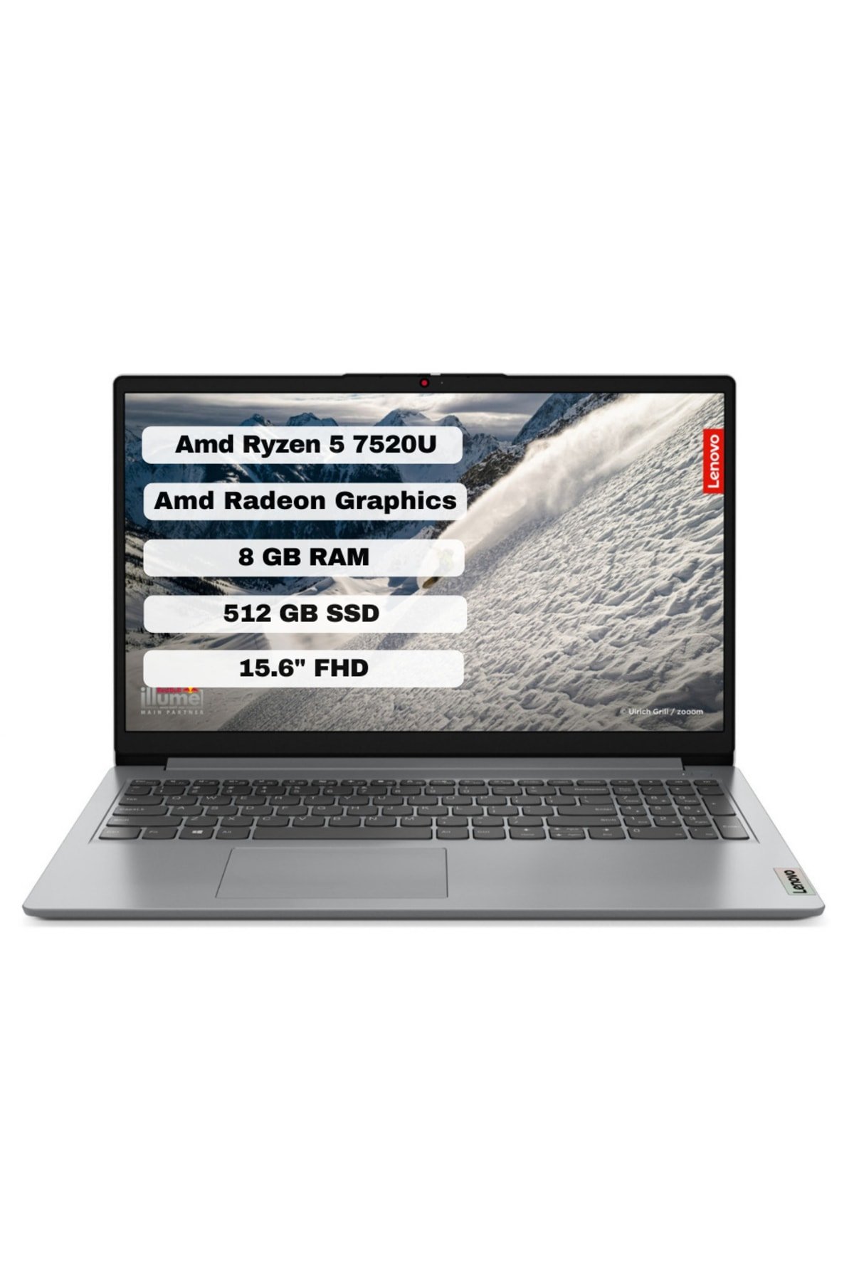 IP1 15AMN7 AMD Ryzen 5 7520U 8GB 512GB SSD Freedos 15.6