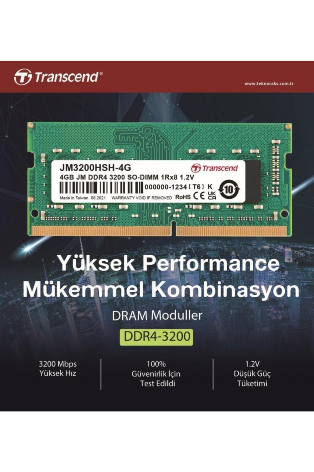 Jm3200hsh-4g 4gb Ddr4 3200mhz Cl22 1.2v Notebook Ram