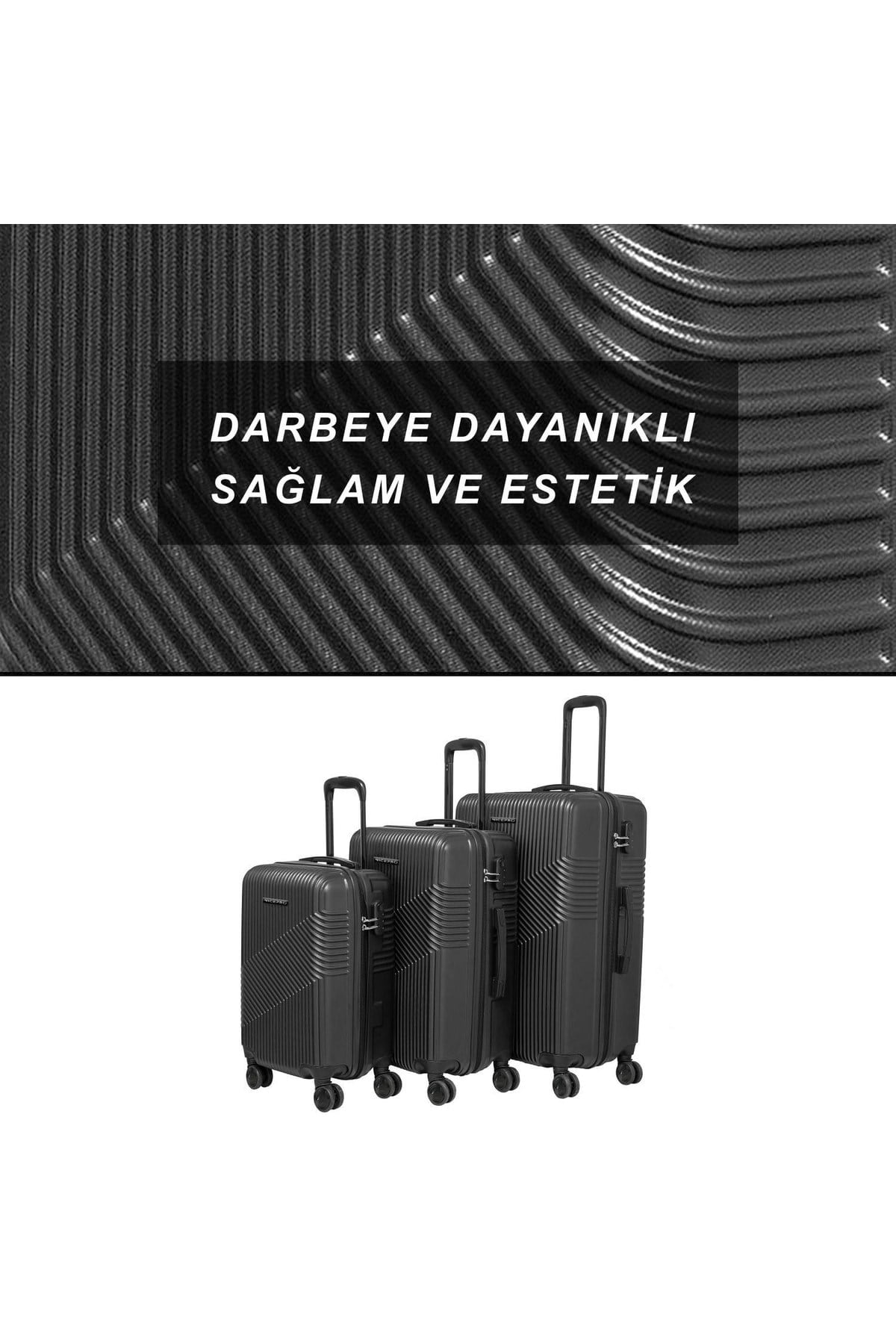 Kabin, Orta Ve Büyük Boy 3lü Kırılmaz Valiz Seti