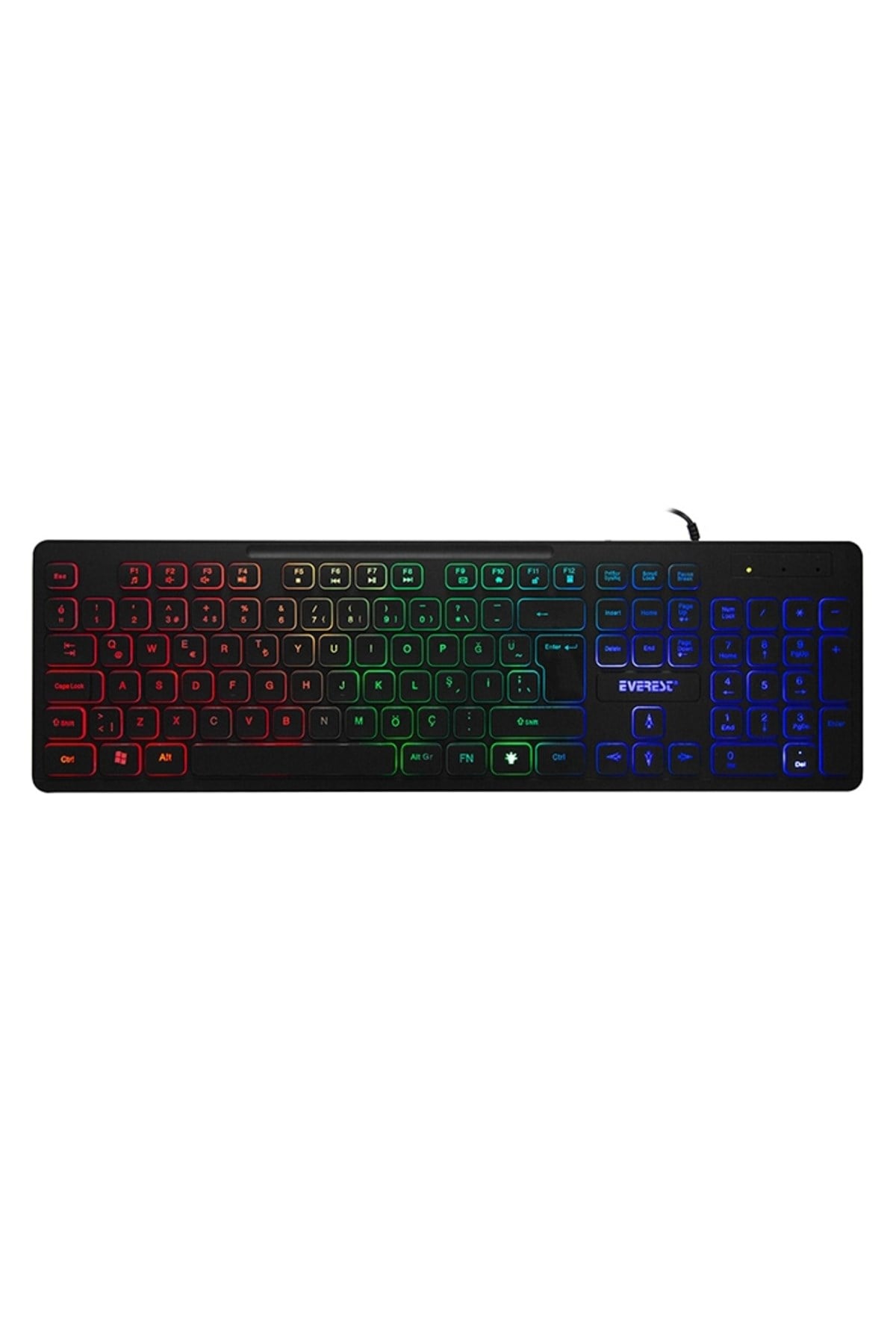 Kb-120 Sleek Siyah Usb Gökkuşağı Aydınlatmalı Q Gaming Oyuncu Klavyesi