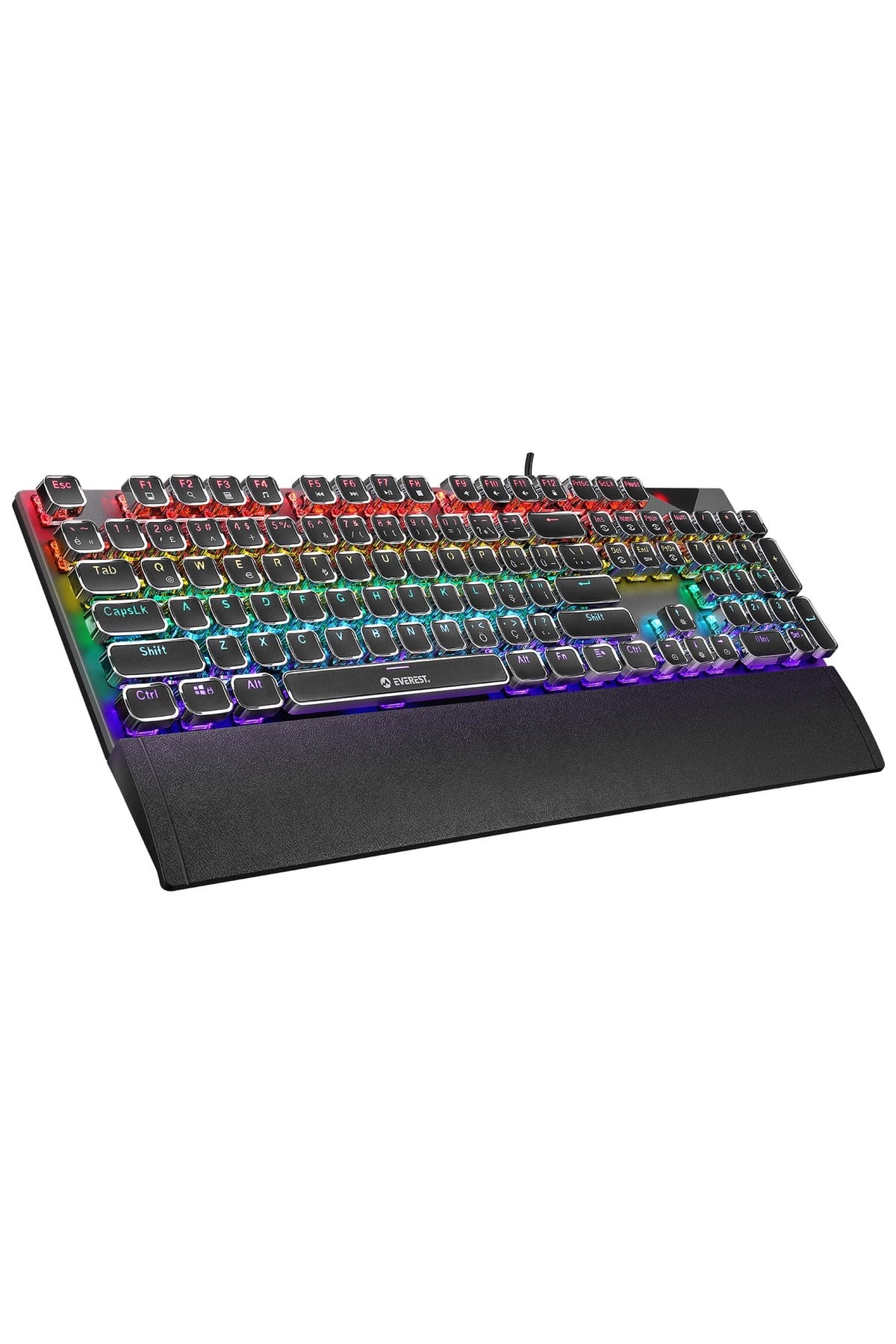 Kb-mk9 Gümüş Usb Bilek Destekli Daktilo Tuşlu Mekanik Q Red Switch Gaming Kablolu Oyuncu Klavyesi