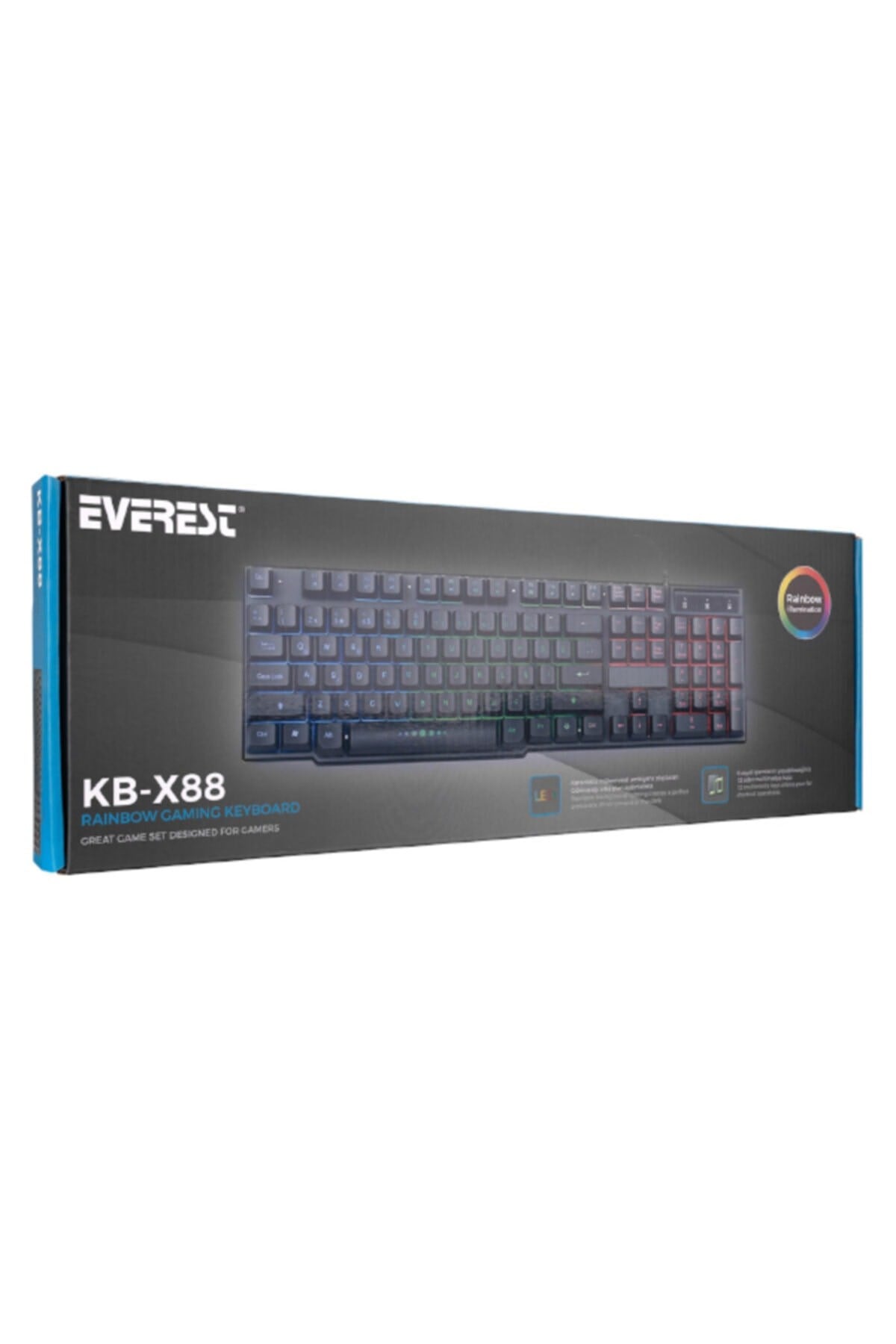 Kb-x88 Blast Usb Aydınlatmalı Q Oyuncu Klavyesi + Rage-x3 Usb 7 Tuşlu Ledli 6400 Dpi Gaming Mouse