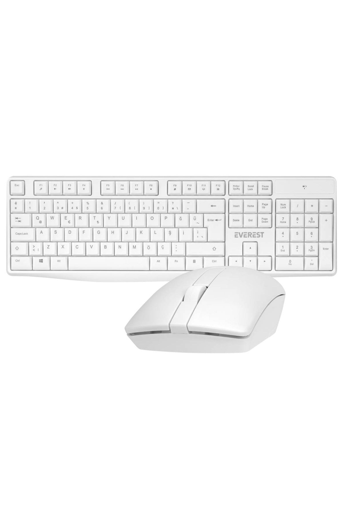 Km-7500 Beyaz Ultra Lüks Kablosuz Q Multimedia Klavye + Mouse Set