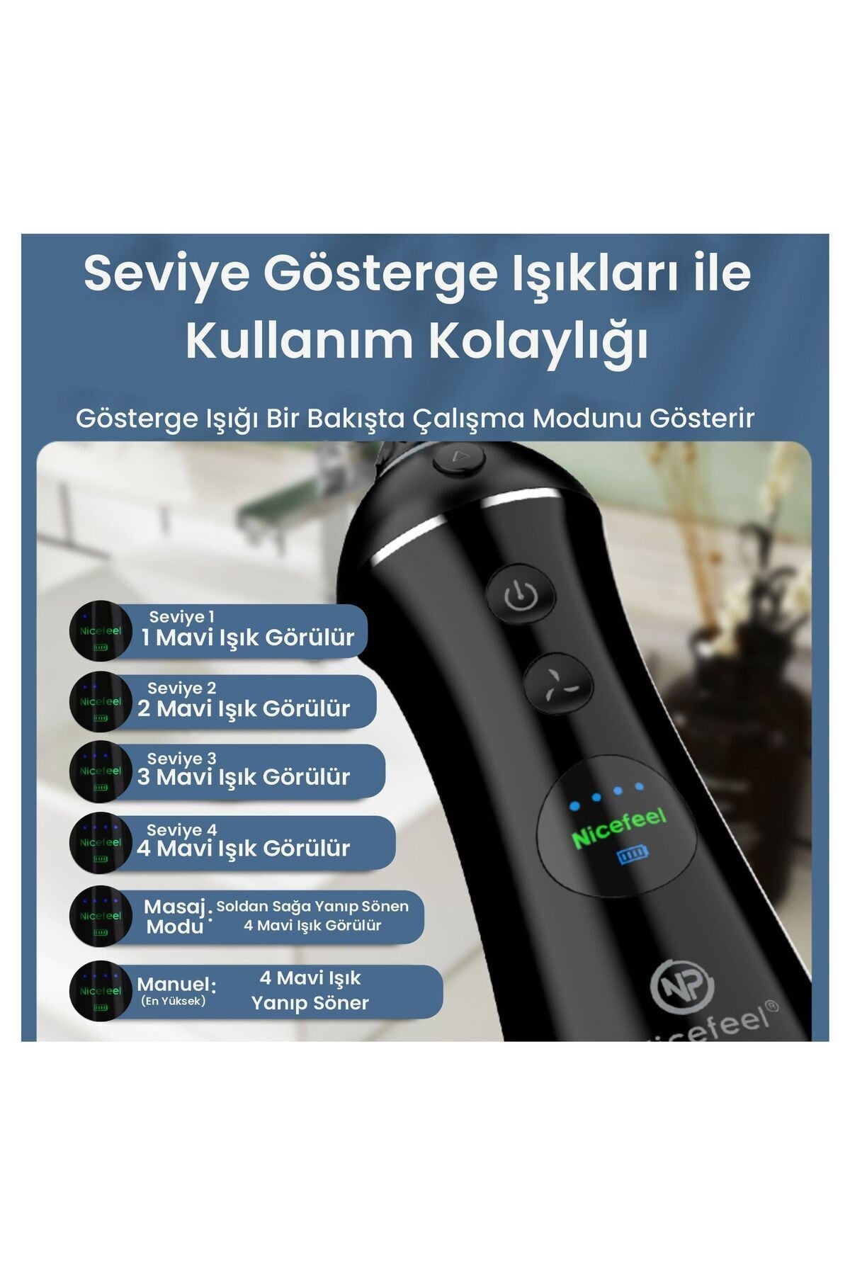 Komple Ağız Temizliği Nicefeel Fc1596 Taşınabilir,şarjlı,masajlı,diş Teli/protez Bakım Profesyonel