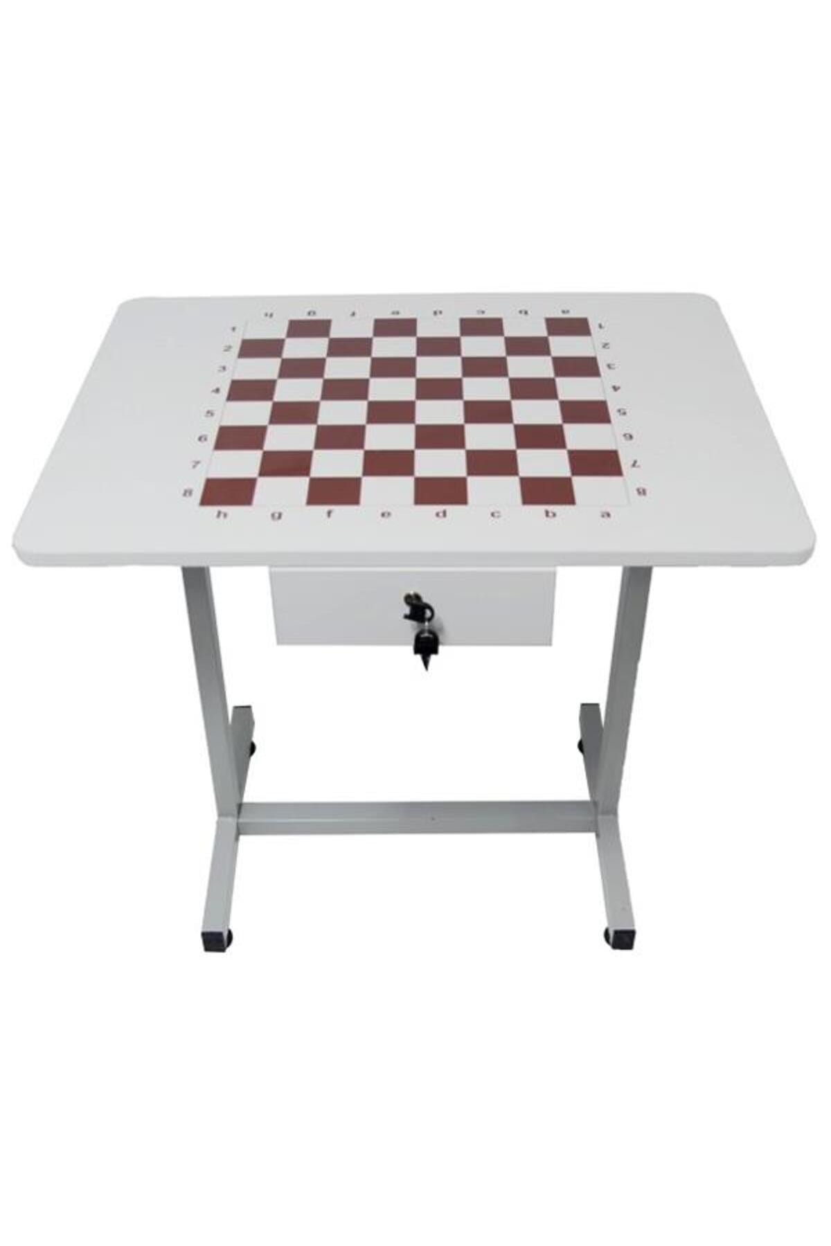 Komple Metal Ayaklı Satranç Masası 60x80 cm PAN606