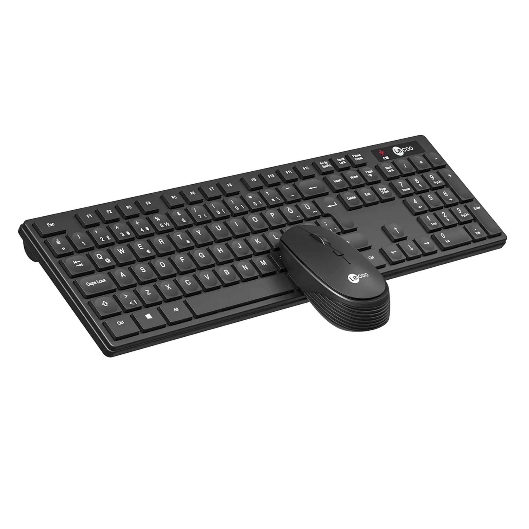 Lecoo MK2001 Kablosuz Türkçe Q Klavye & Mouse Set Siyah