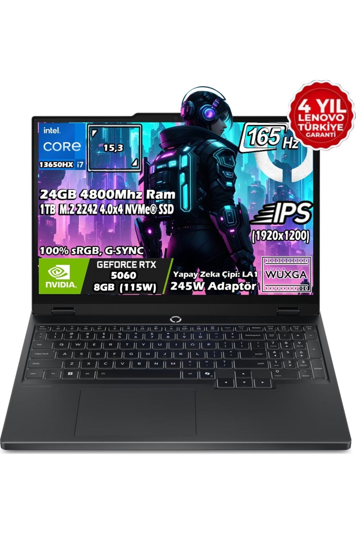 Legion 5 15IRX10 Intel Core i7 13650HX 24GB 1TB SSD RTX 5060 115W 15.3