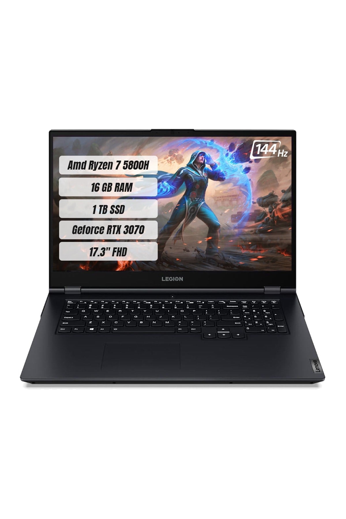 Legion 5 AMD Ryzen 7-5800H 16GB 1TB SSD RTX3070 8GB 17.3'' FHD DOS Gaming Laptop 82JY007XTX