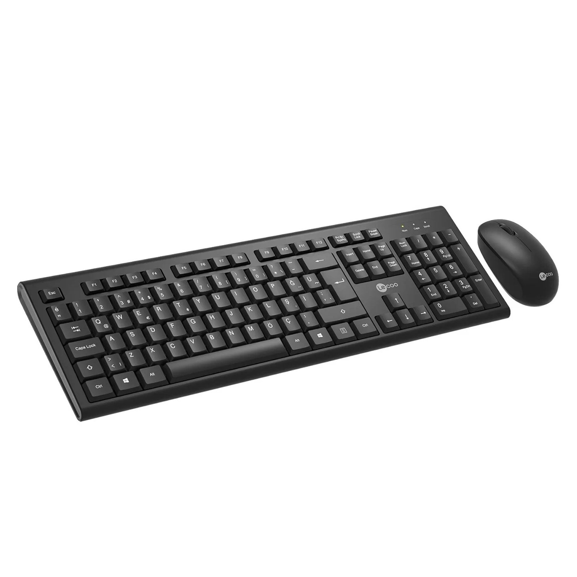 LENOVO LECOO KW200 Q Türkçe Kablosuz Siyah Klavye + Mouse Seti
