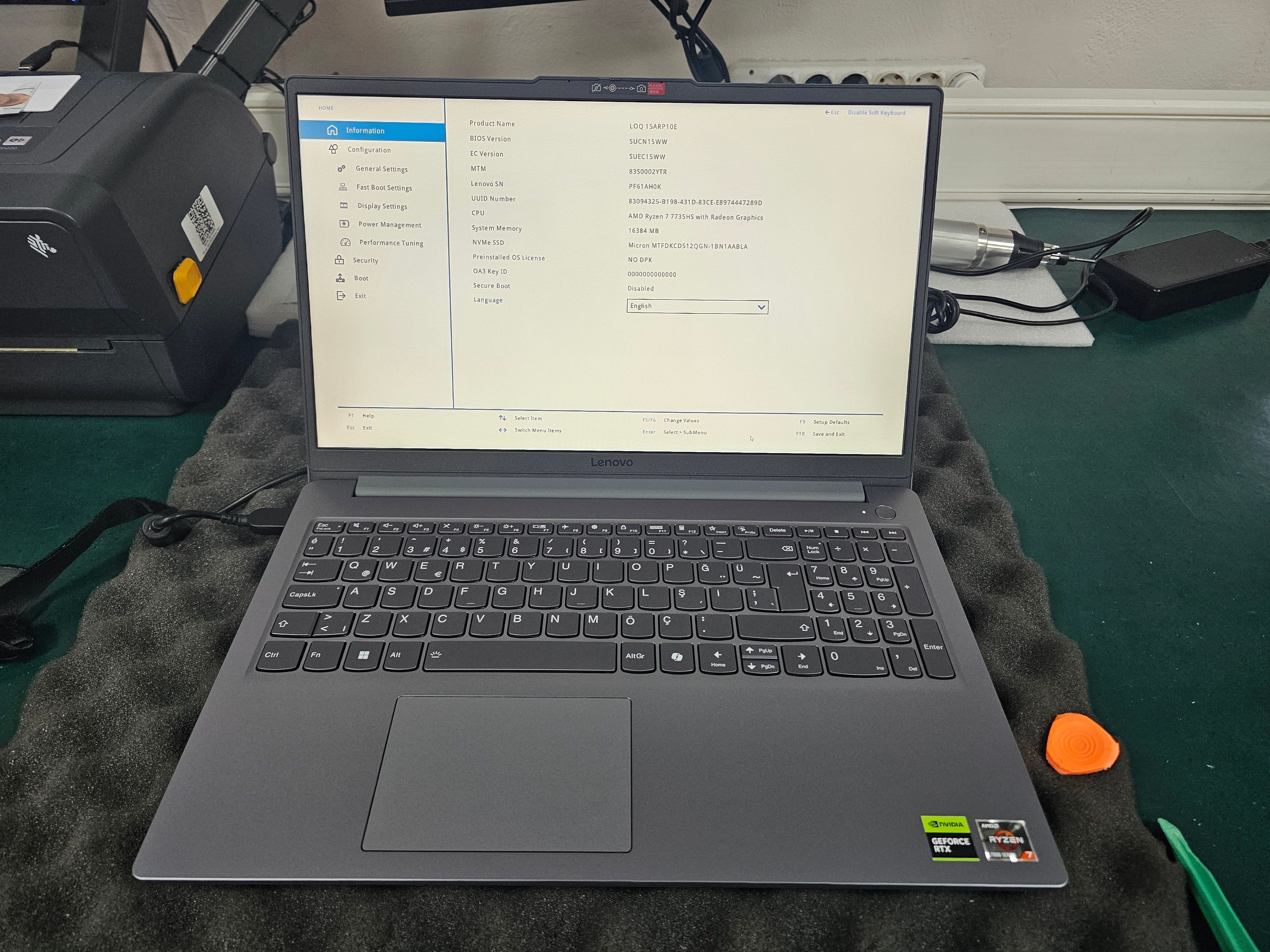 Lenovo LOQ 83S0002YTR Ryzen7-7735HS 16GB 512SSD RTX4050 15.6